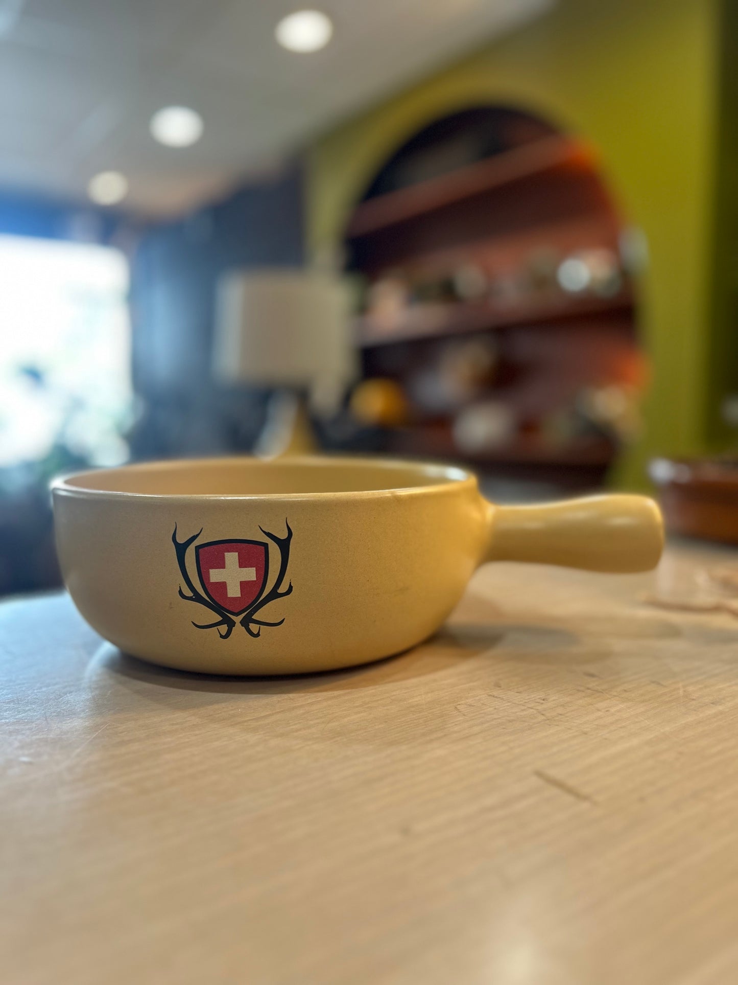 Swiss Coat of Arms Vintage Fondue Pot