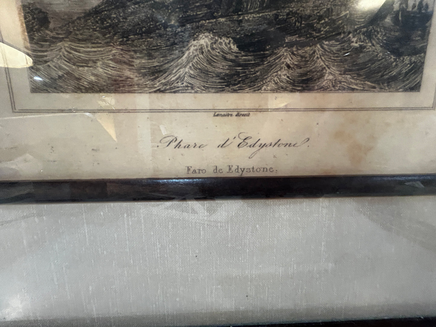 Vintage Framed European Print of Eddystone