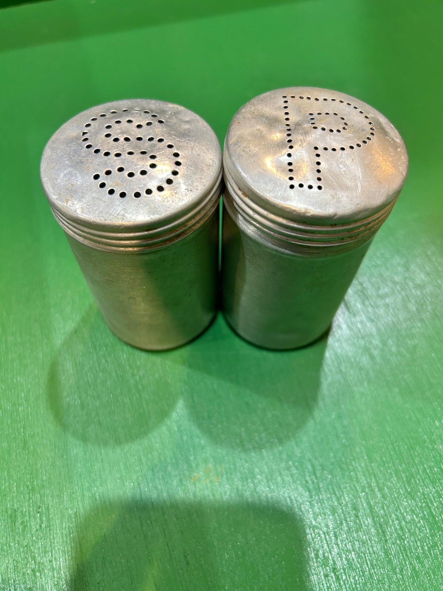 Vintage Aluminum Salt and Pepper Shaker Set