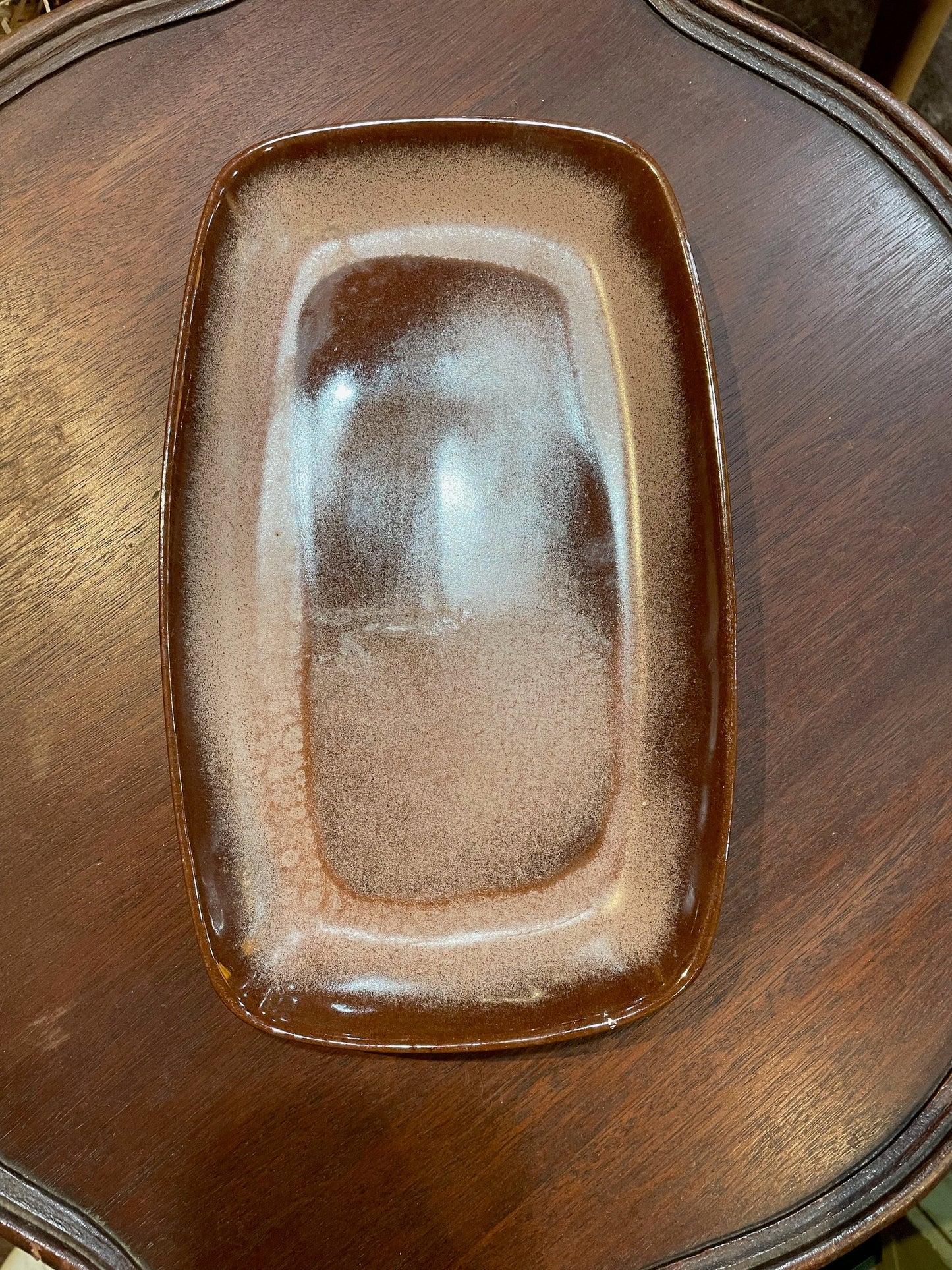 Frankoma Pottery Serving Platter- Plainsmen Brown Small