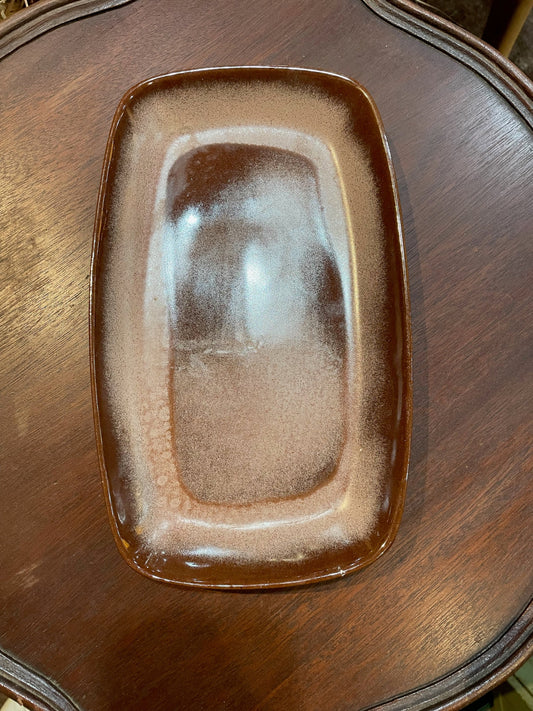 Frankoma Pottery Serving Platter- Plainsmen Brown Small