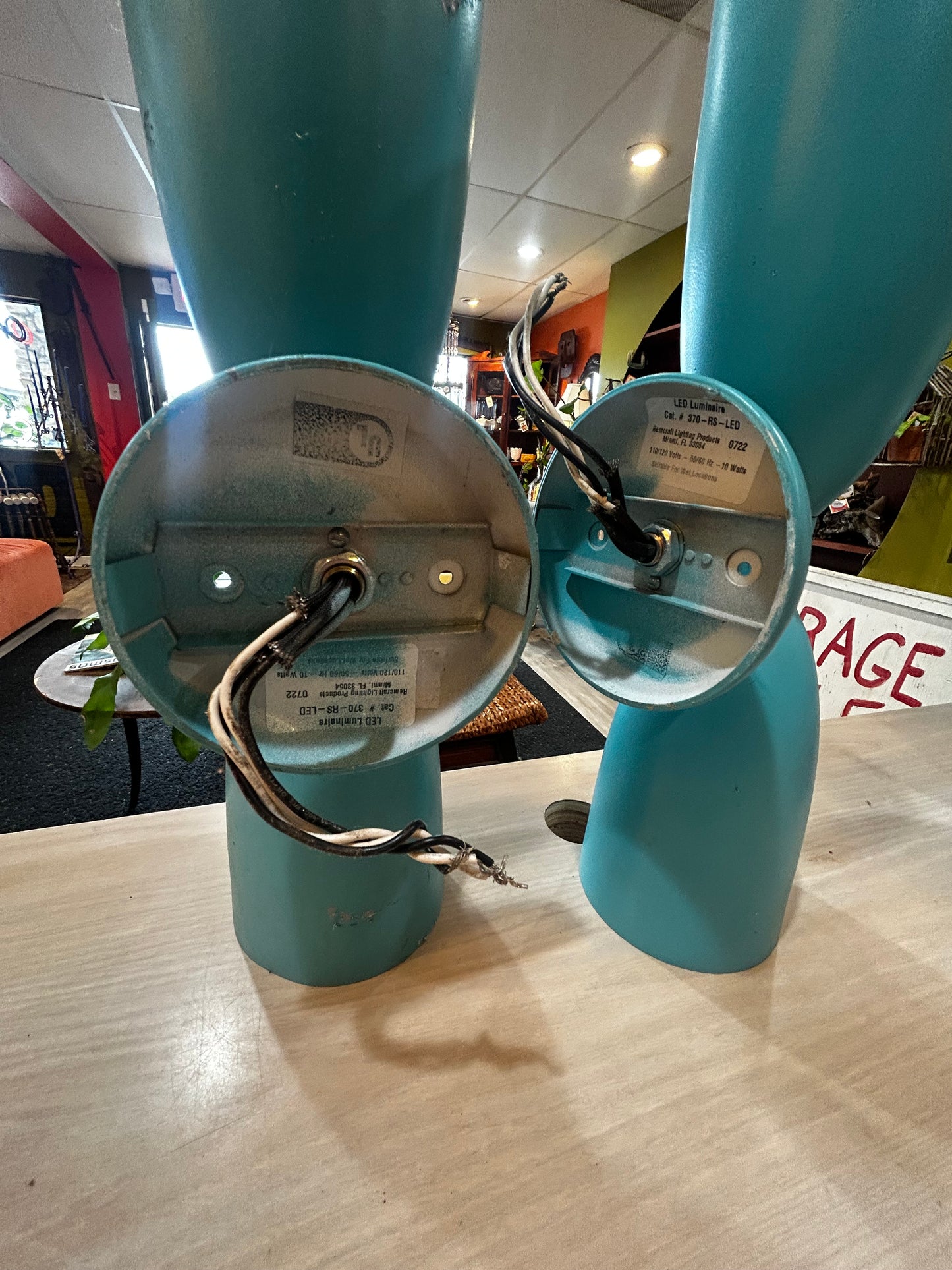 Teal MCM Light Fixtures