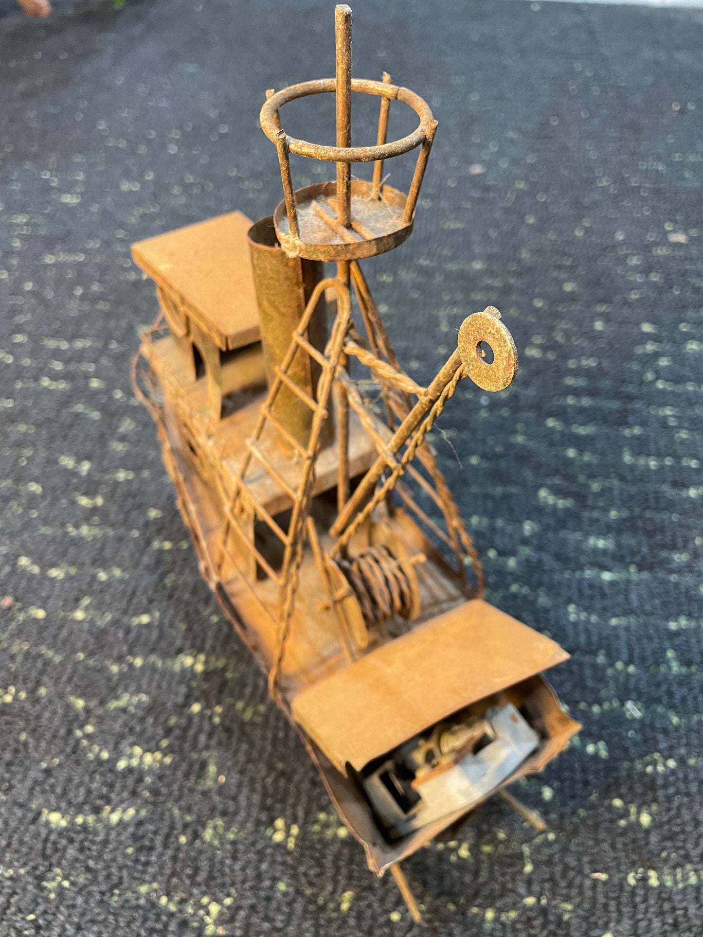 Vintage Copper Fishing Boat- Music Box