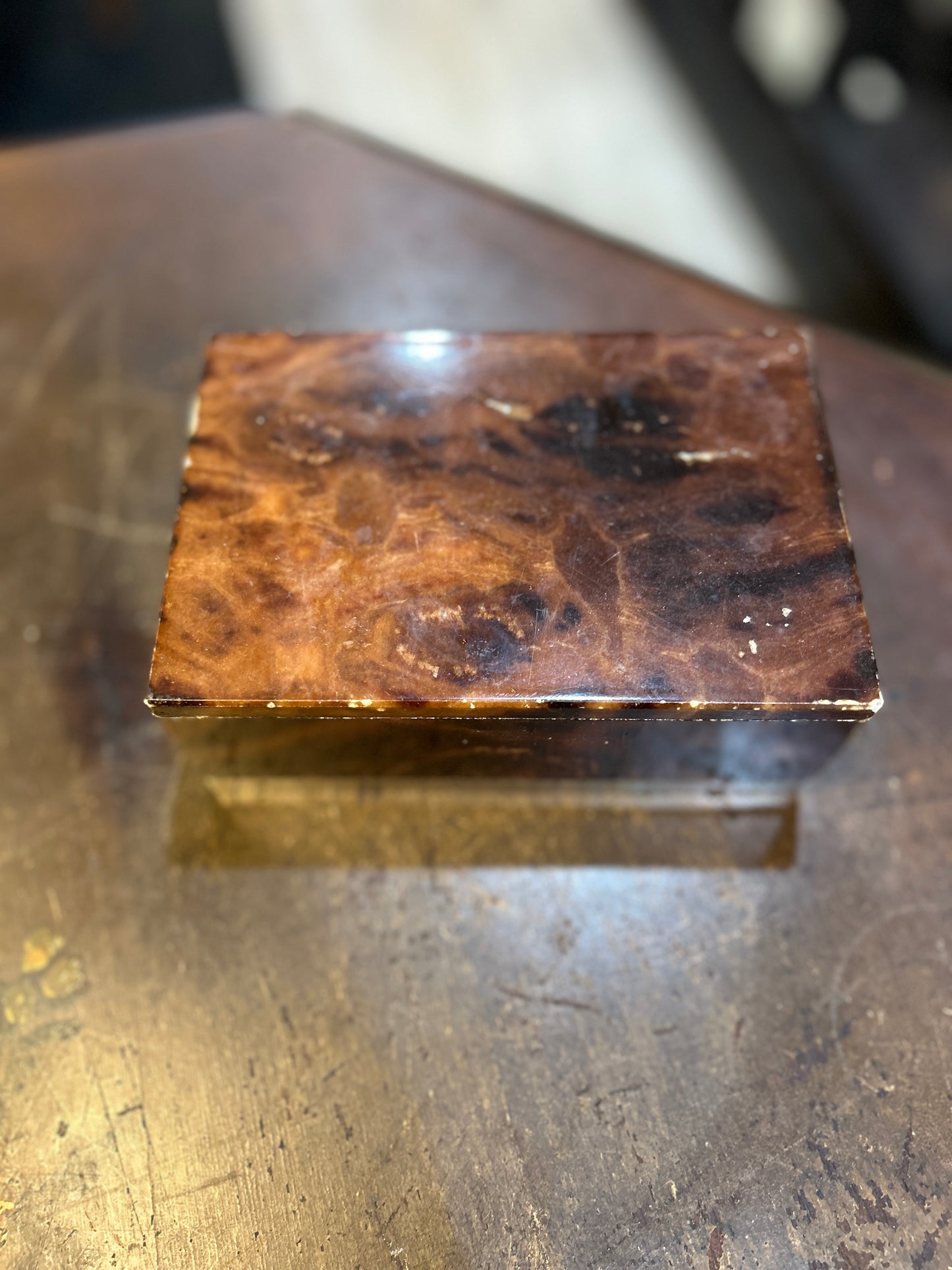 Vintage Italian Alabaster Jewelry Box- Well Loved but Rare