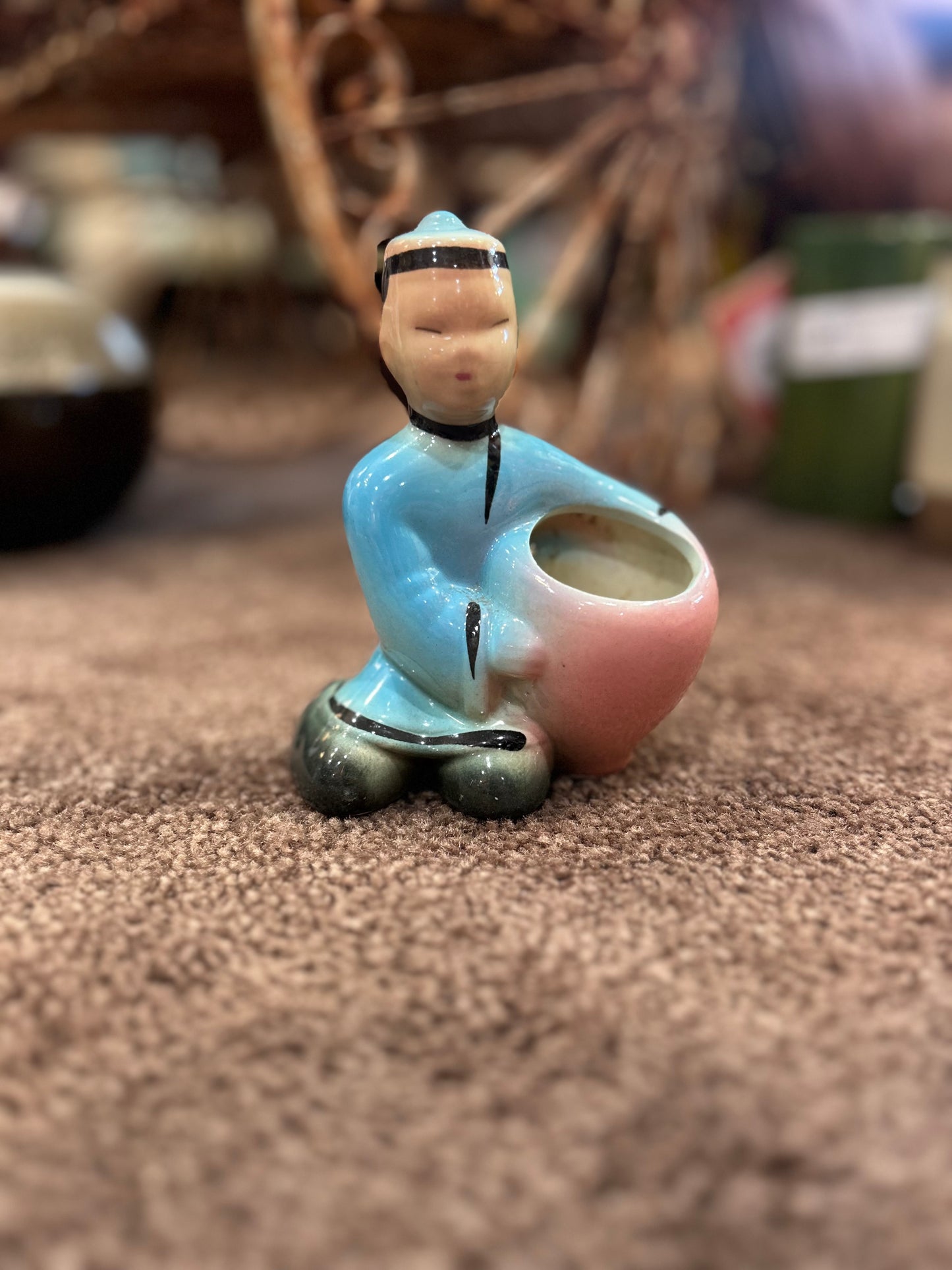 MCM Asian Boy with Basket Planter