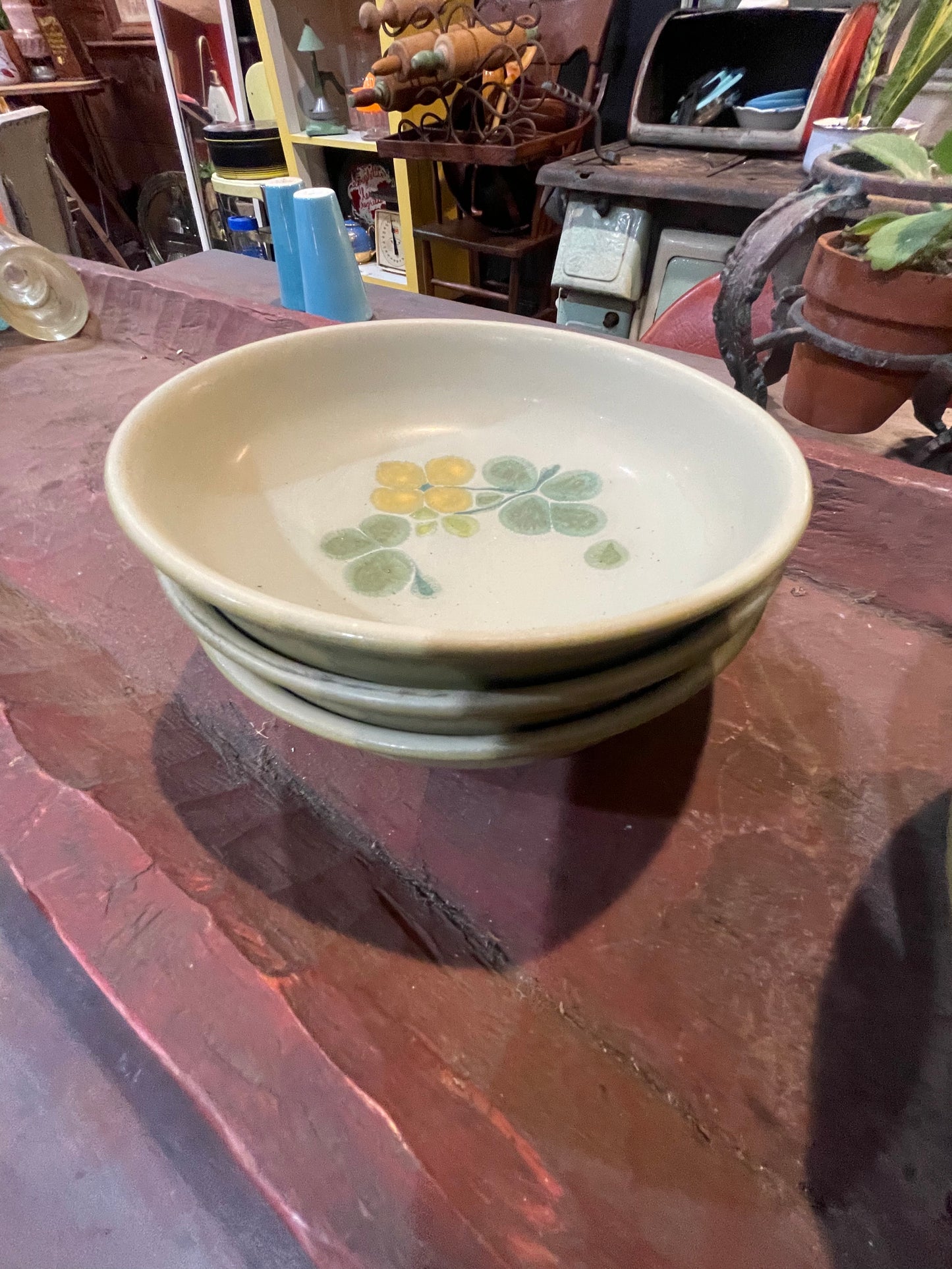 Vintage Franciscan Earthenware Pasta Bowls and Serving Bowl- Set of 4