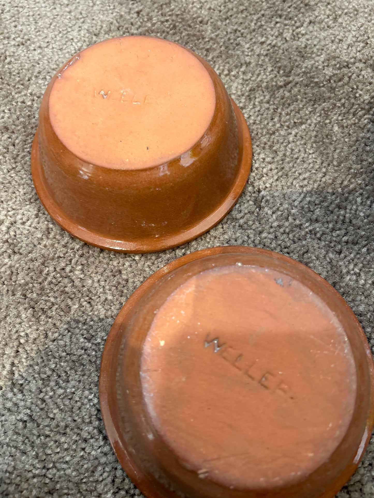 Set of 2 Small Weller Stoneware - Brown