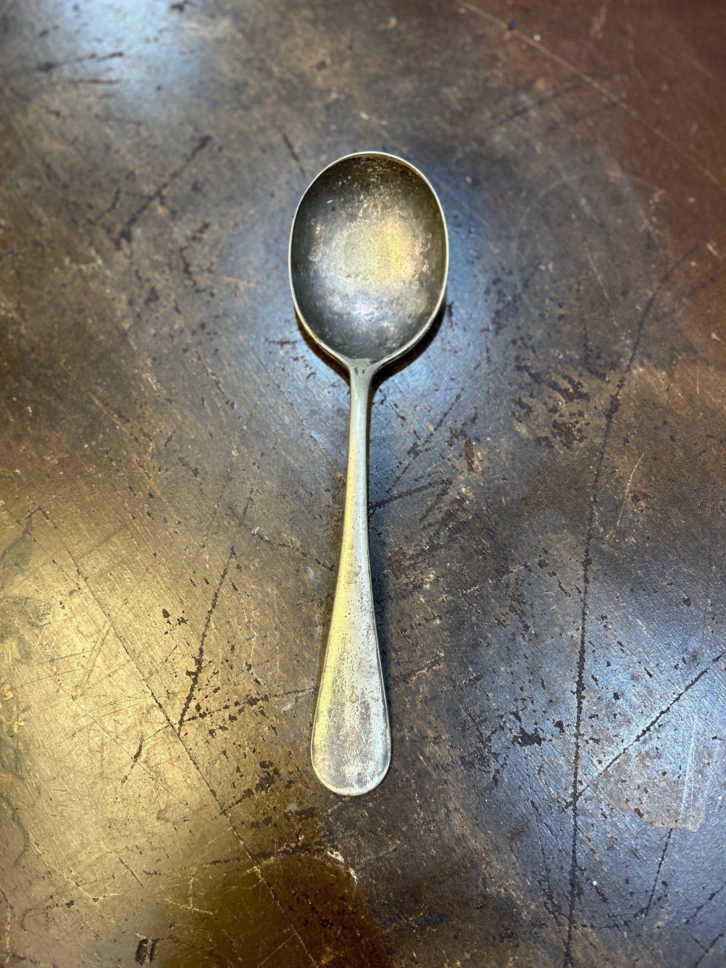 Opposites Attract- Albert Pick and Co. Silver and Primitive Wooden Spoon- Set of 2