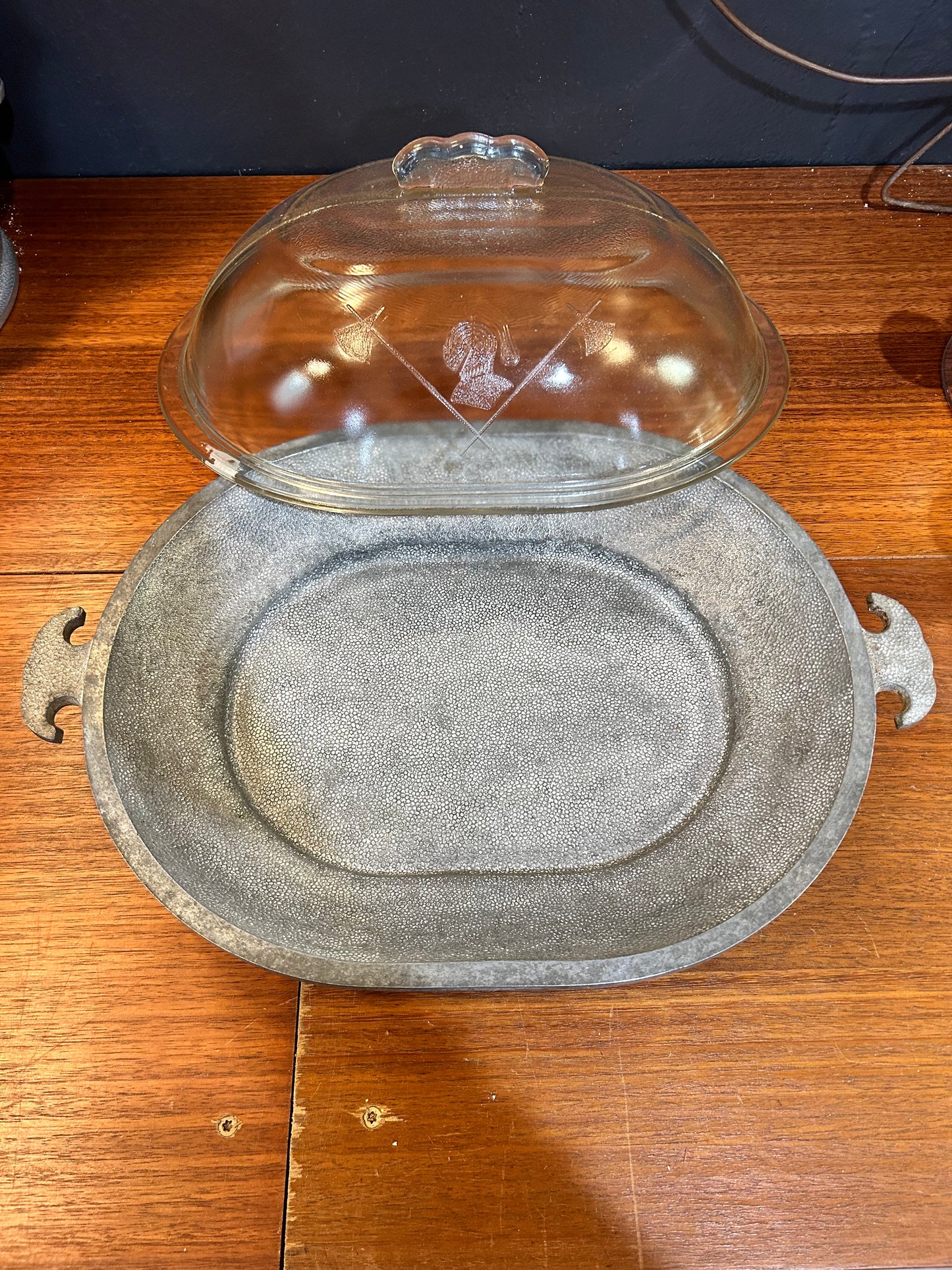 Guardian Service Vintage Aluminum Roaster with Glass Lid and Tray
