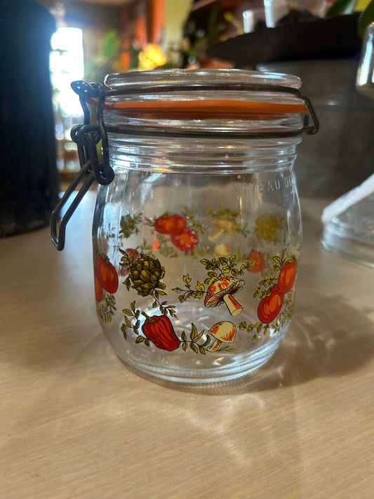 French Mushroom Glass Container
