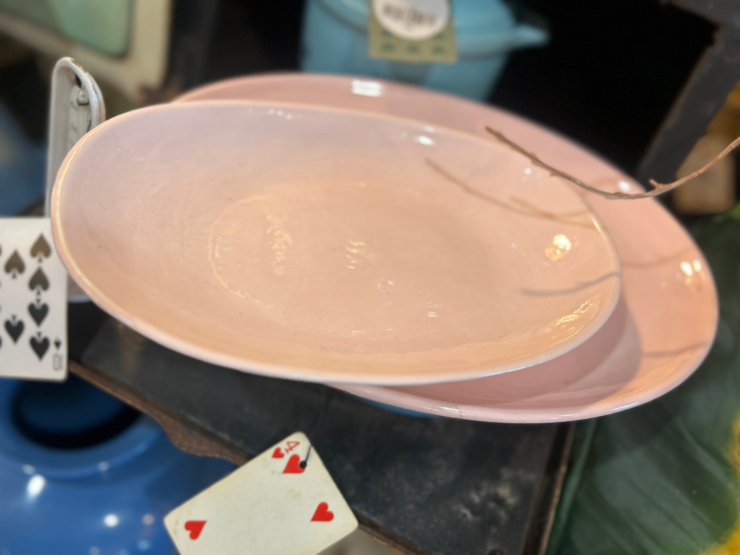 Set of 2 Pink Platters- Medium and Small