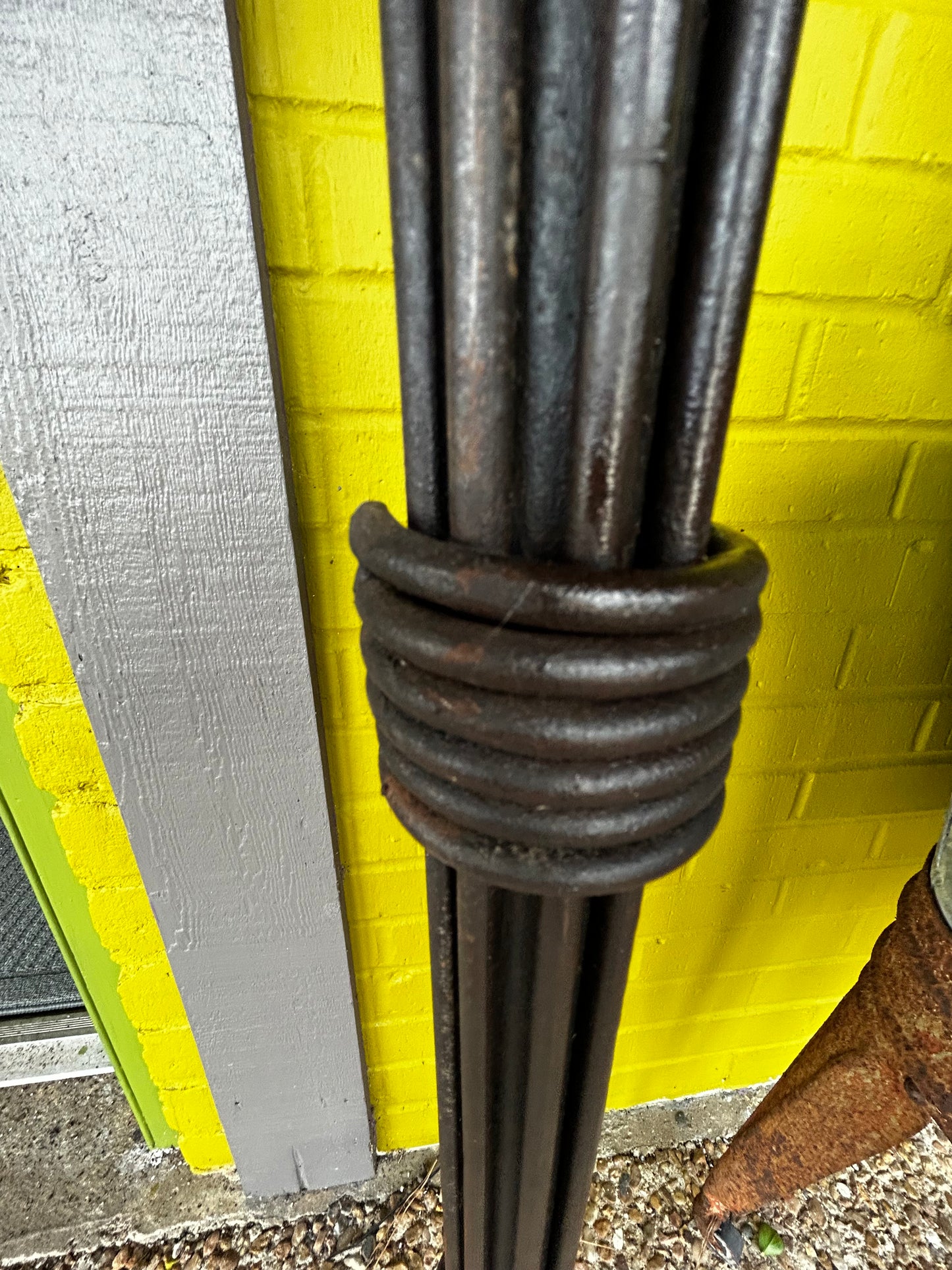 Large Vintage Wrought Iron Standing Candle Stick Holders