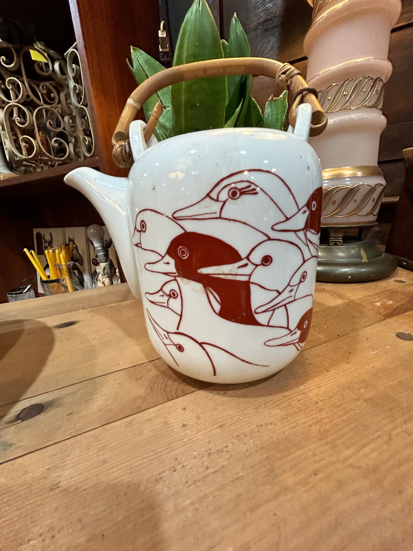 Vintage MCM Japanese Porcelain Duck TeaPot