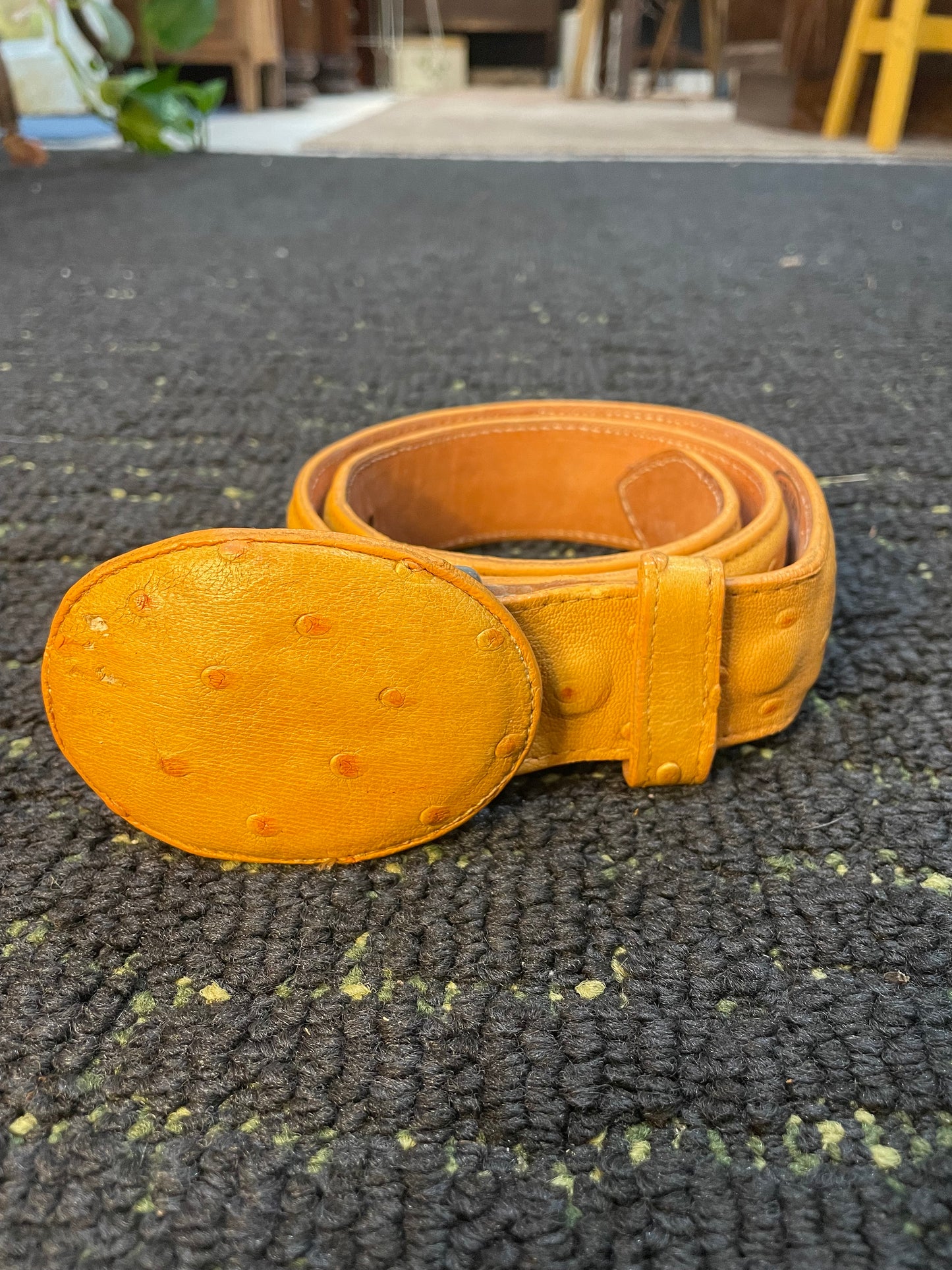 Vintage Ostrich Belt- Made in Mexico Size 28- Very Small