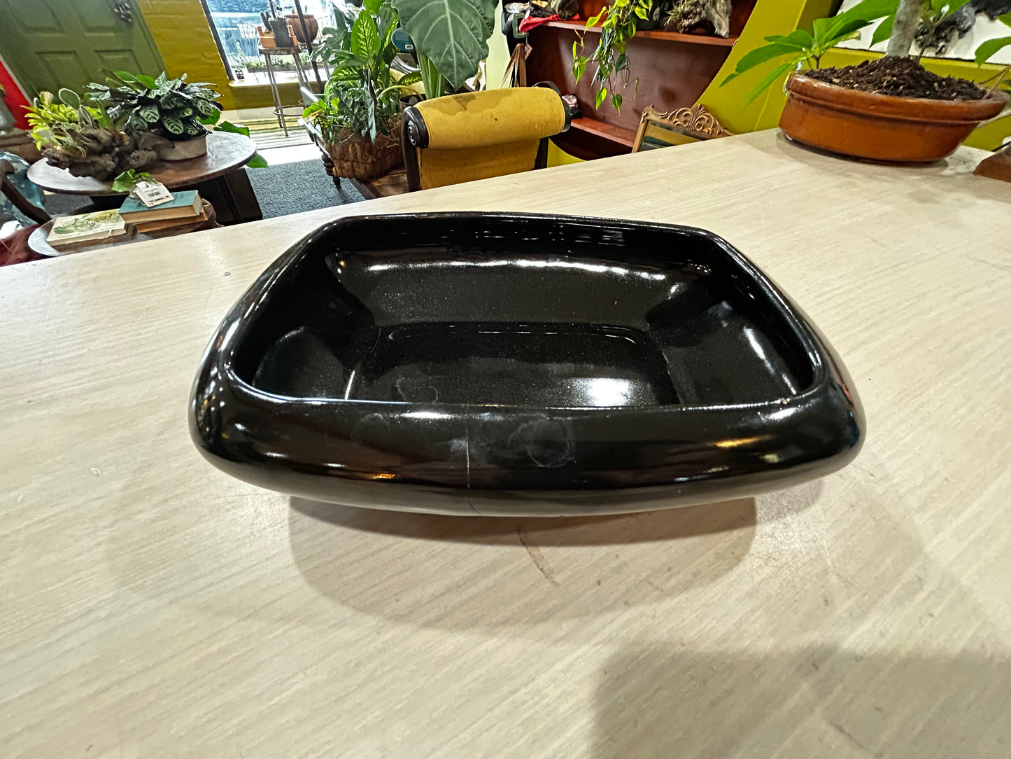 Black Pottery Dish/ Catch-All/Planter
