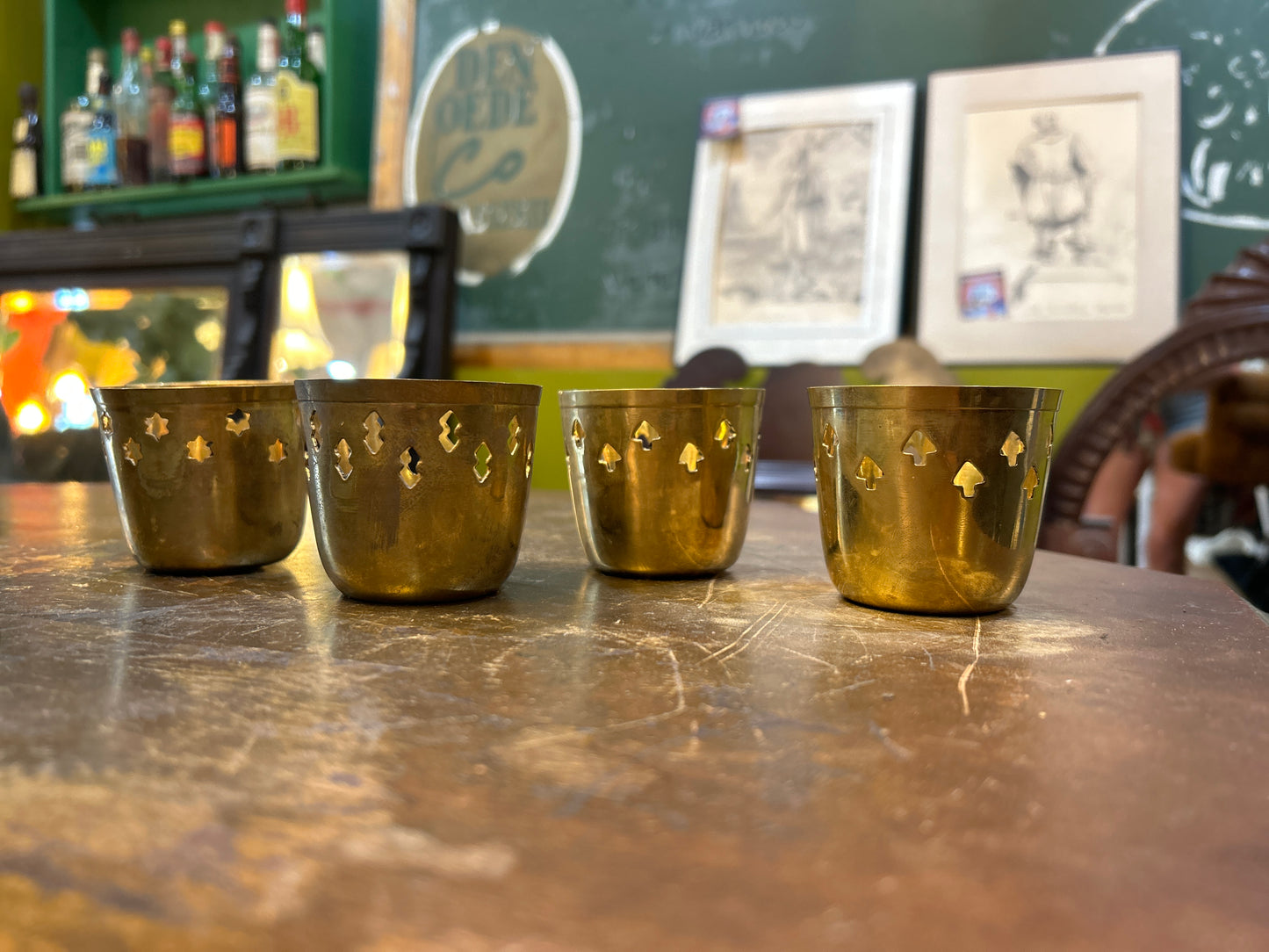 Mid Century German Brass Votive Holders- Set of 4