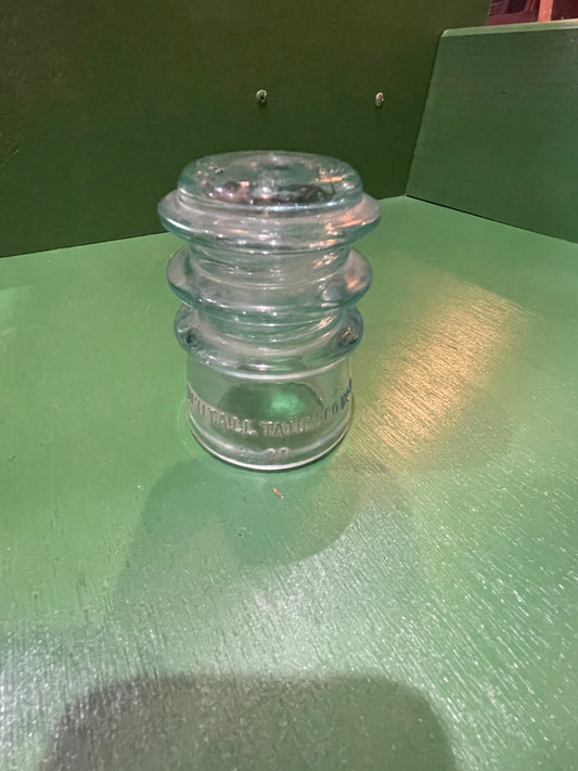Vintage Light Aqua Blue Glass Insulators- Rare Color