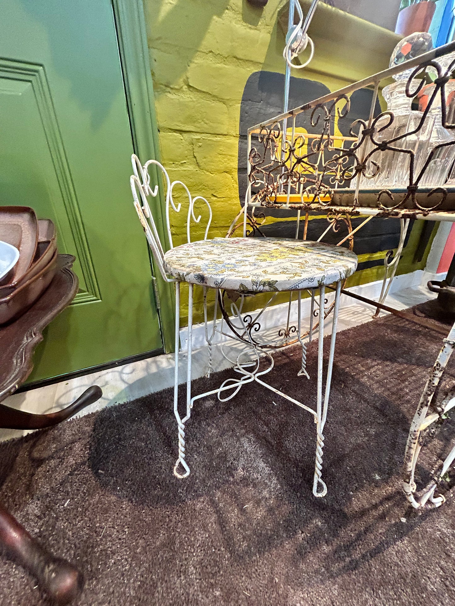 Vintage Bent Metal Vanity Chair