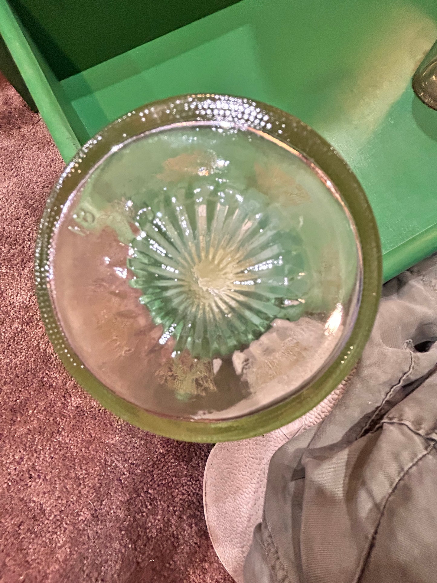 Vintage Log Cabin Glass Syrup Pitcher- Retro Handle