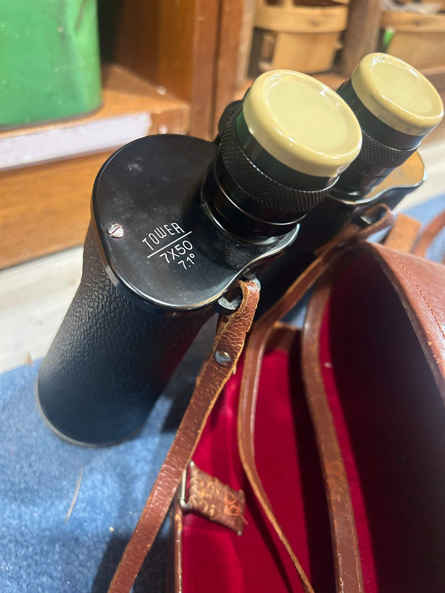 Vintage Tower Binoculars and Lather Case