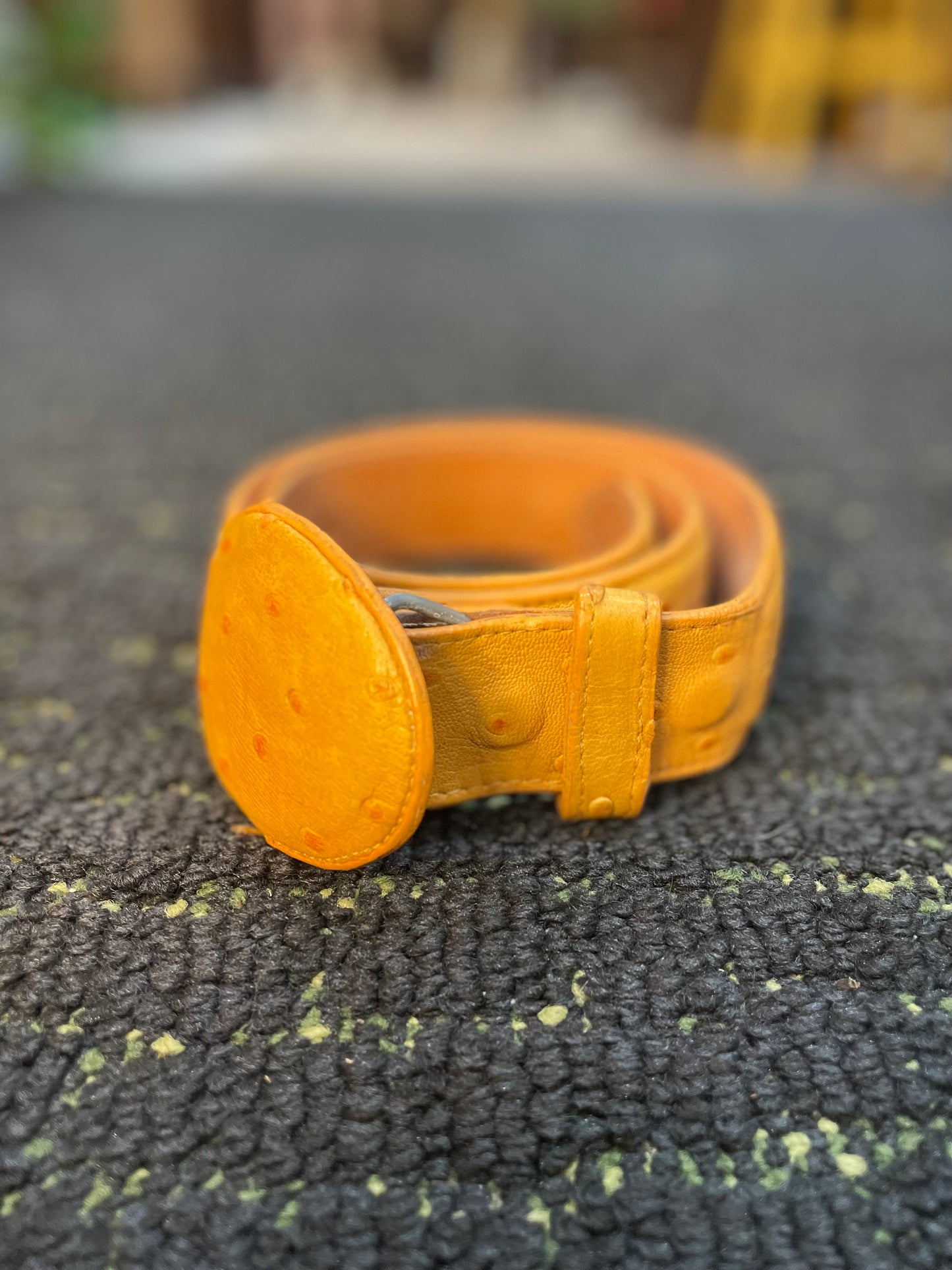 Vintage Ostrich Belt- Made in Mexico Size 28- Very Small