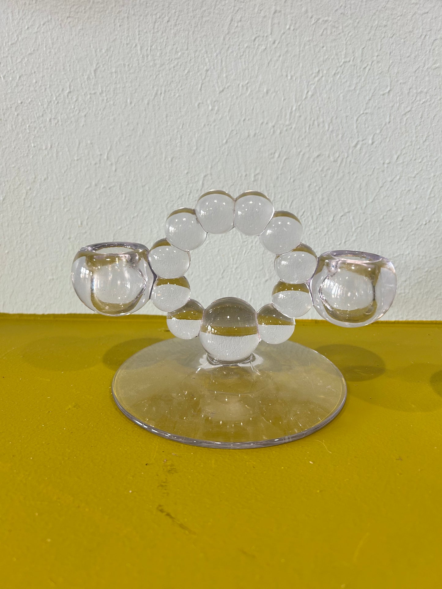 Pair of Vintage Candlewick Imperial Glass Footed Candle Holders