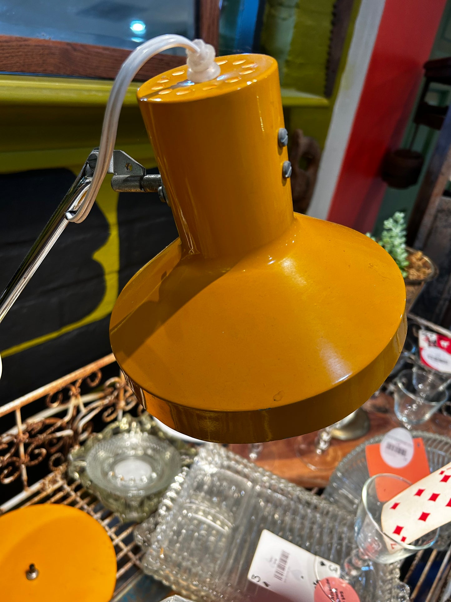 Vintage Swedish MCM Yellow Desk Lamp