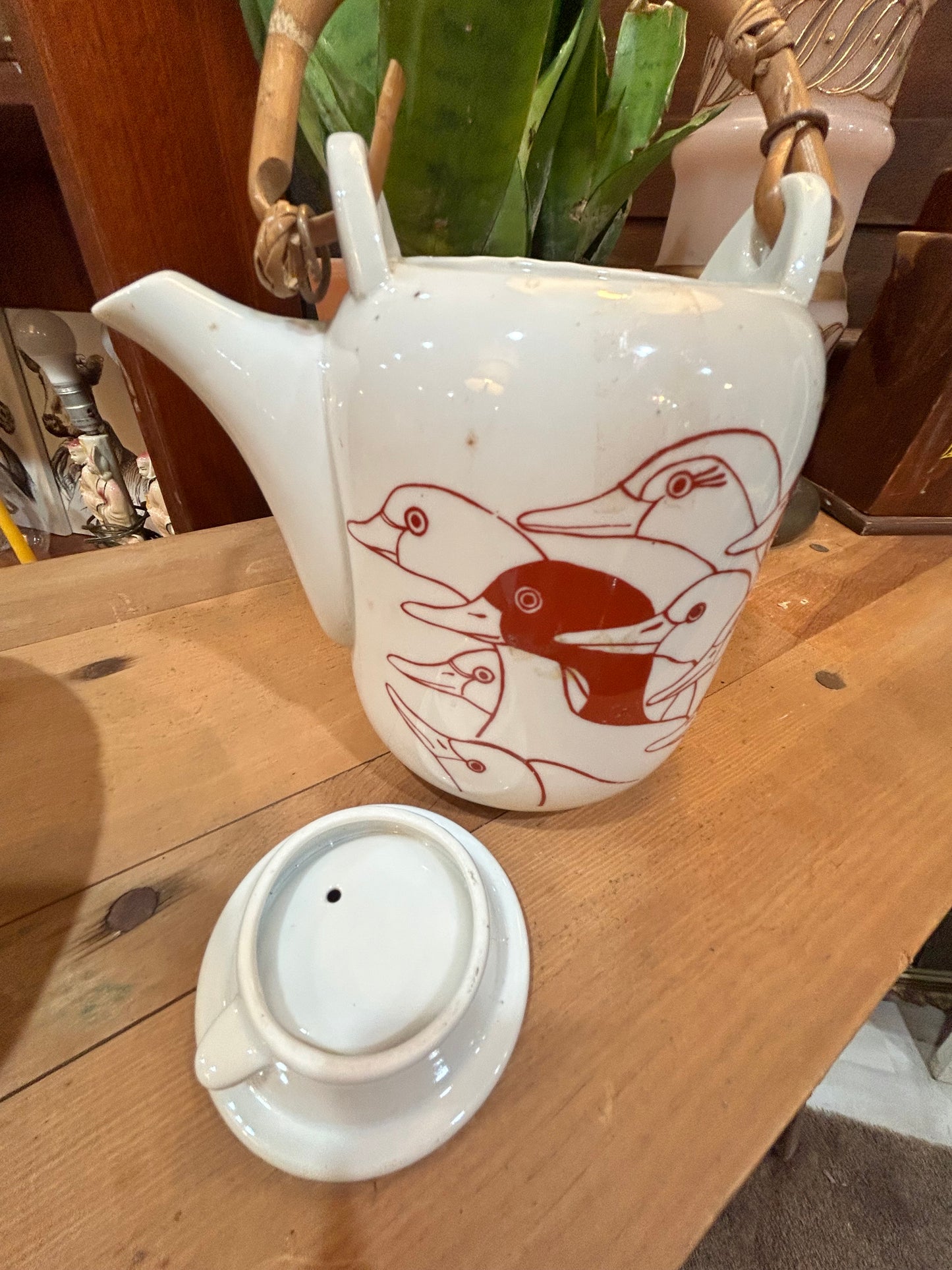 Vintage MCM Japanese Porcelain Duck TeaPot