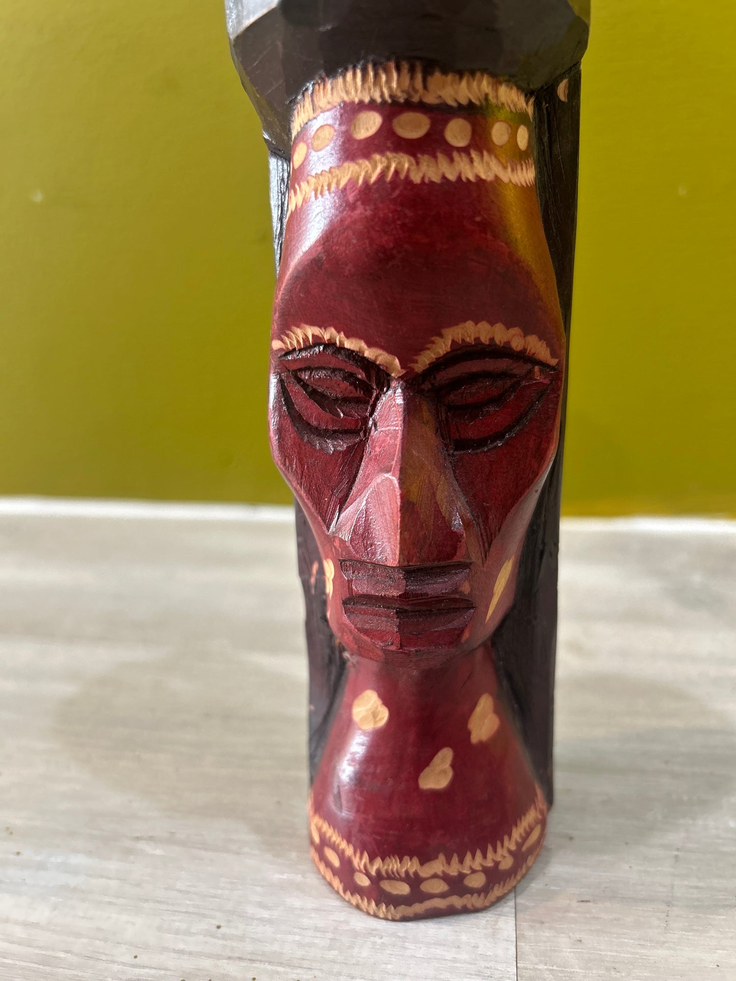 Vintage Hand Carved Jamaican Reggae Woman- Wooden