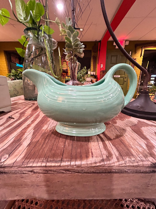 Vintage Fiesta Ware Homer Laughlin Gravy Boat- Sea Mist Green