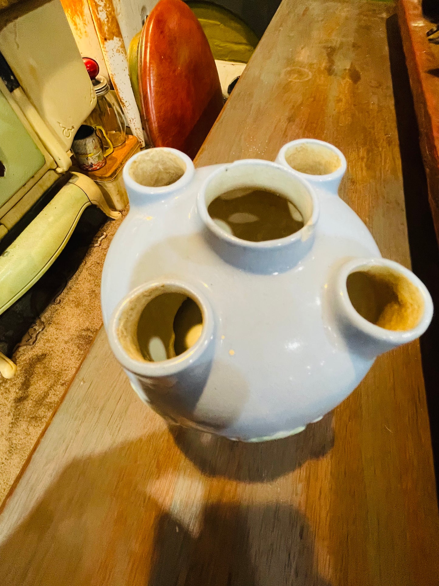 MCM Vintage Miyata Ware 5 Hole Flower Frog