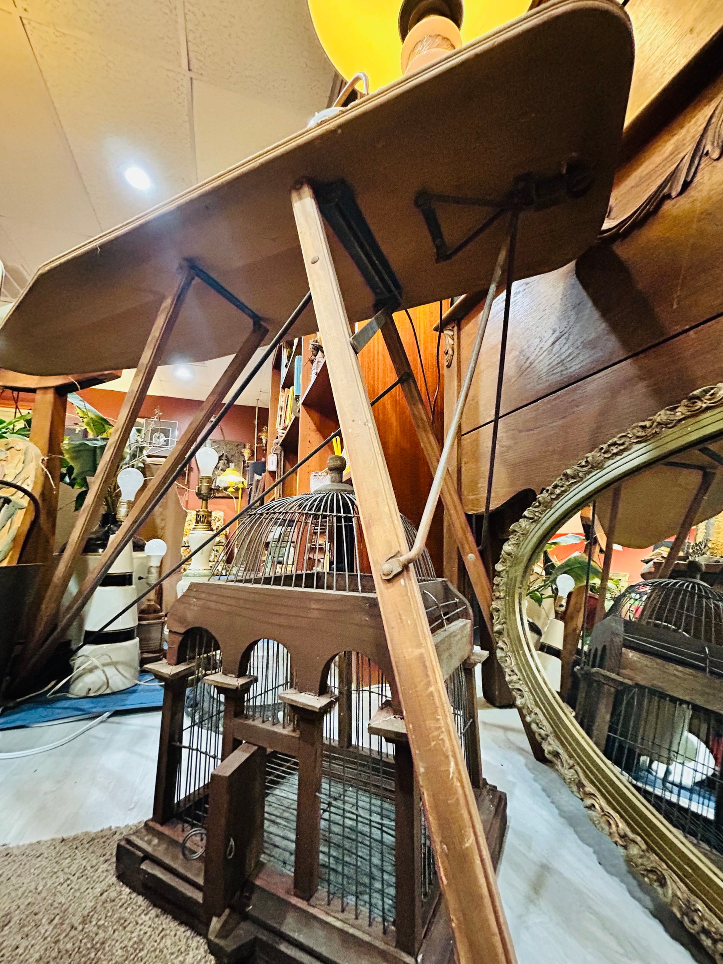 Antique Wooden Folding Ironing Board Table