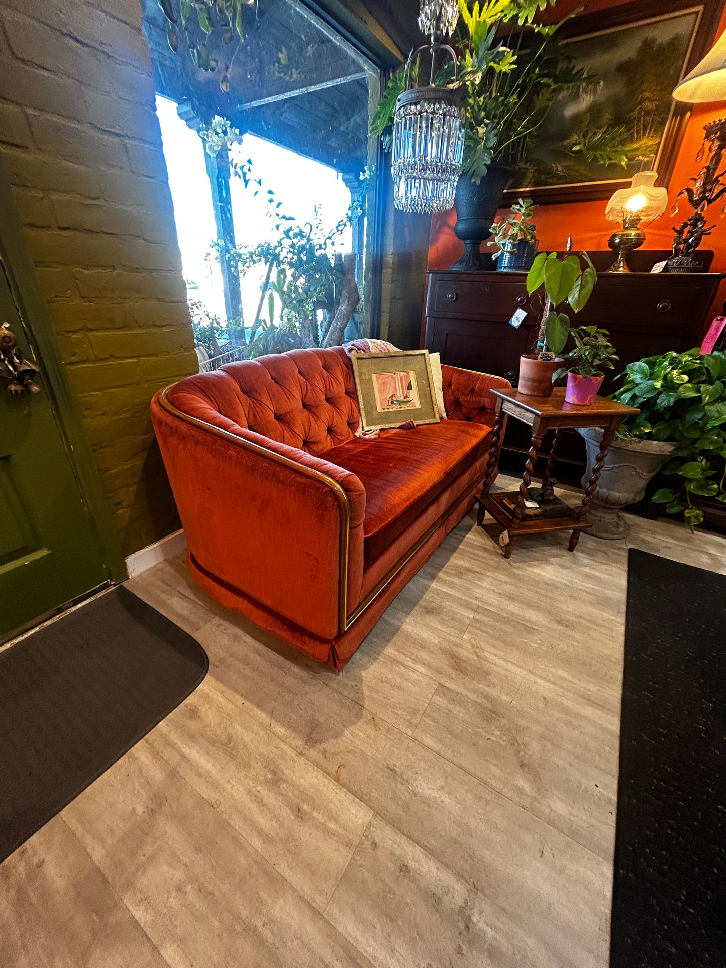 Pink Velvet Mid Century Stratford Couch- MINT