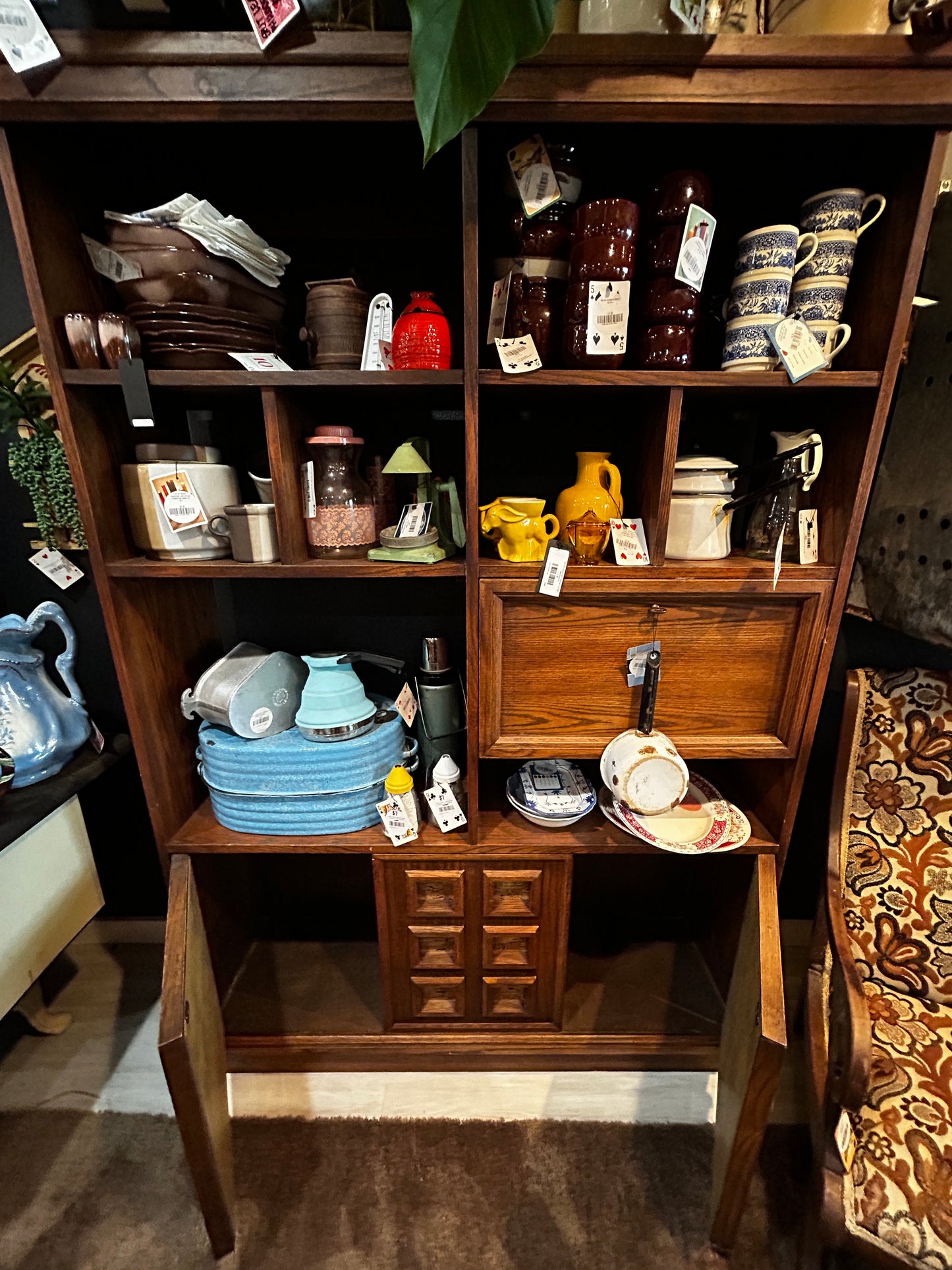 MCM Mixed Use Cabinet- Pull Down Desk/Bar Service