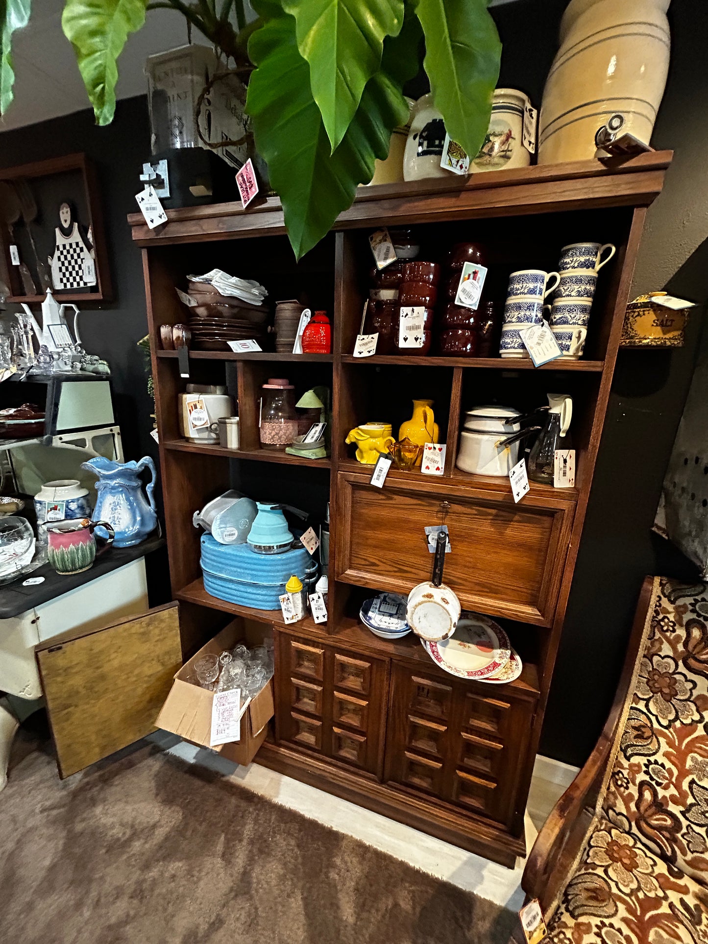 MCM Mixed Use Cabinet- Pull Down Desk/Bar Service