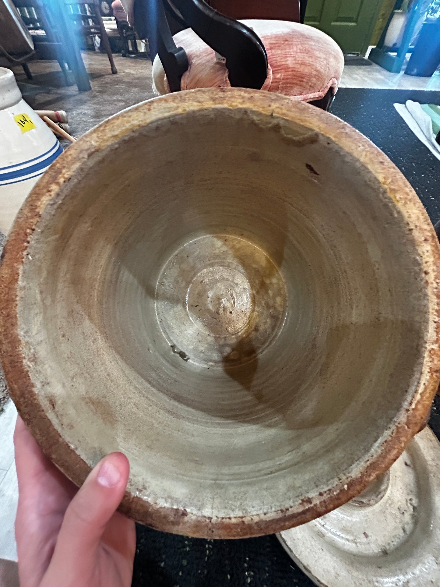 Antique Stoneware Crock With Lid