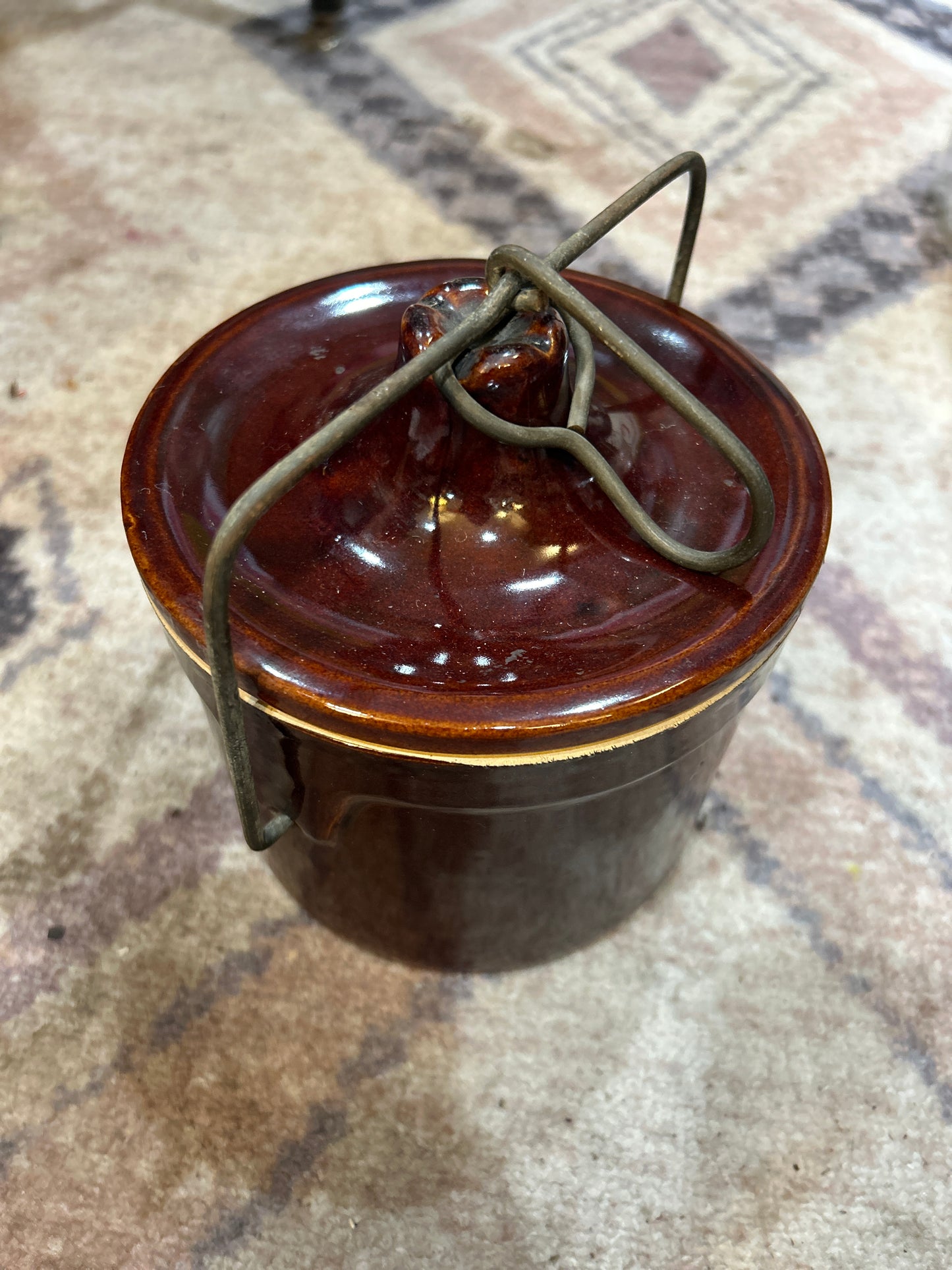 Vintage Lidded Cheese Crock