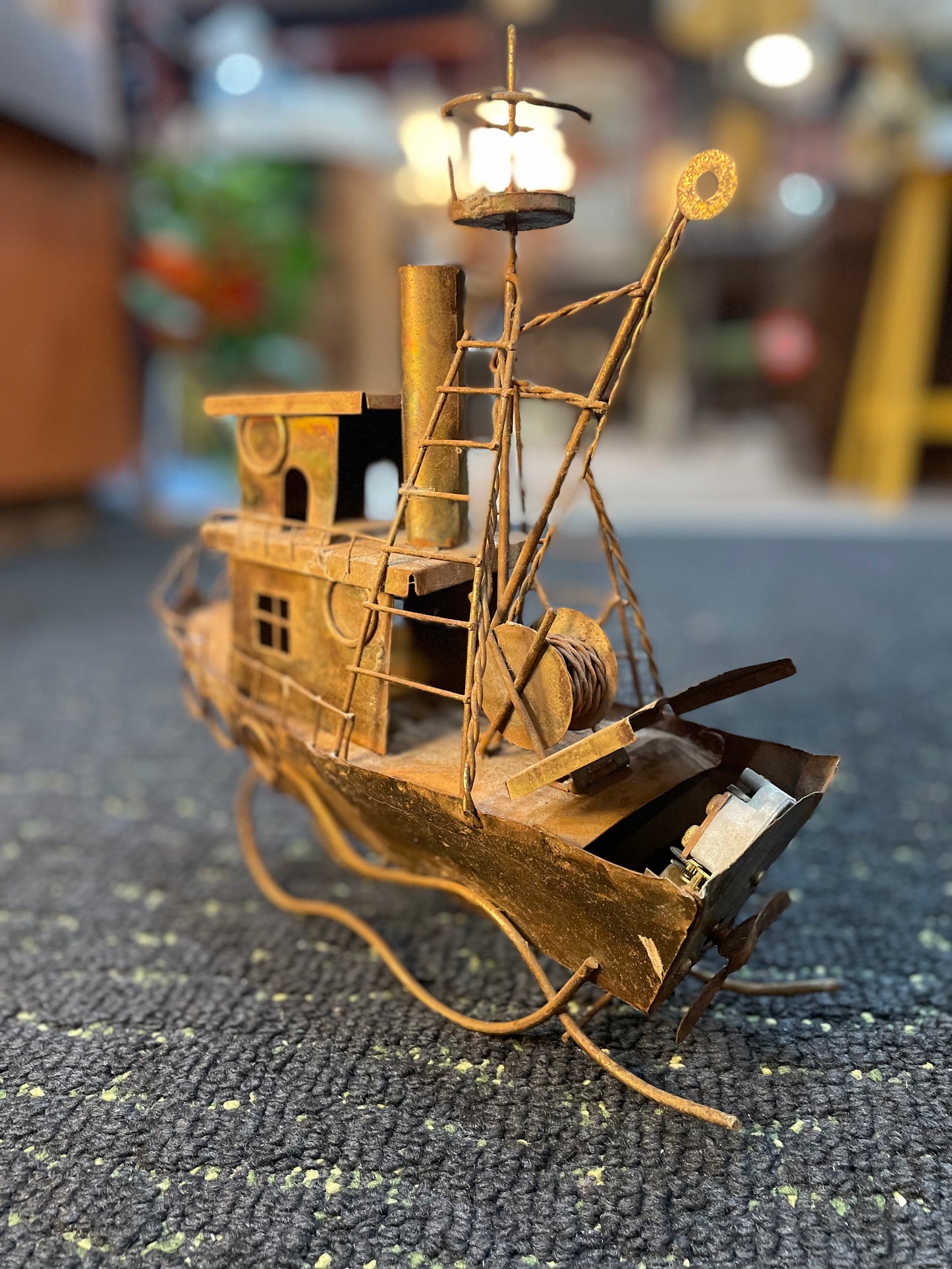 Vintage Copper Fishing Boat- Music Box