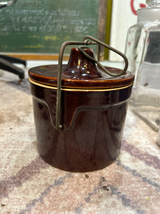 Vintage Lidded Cheese Crock