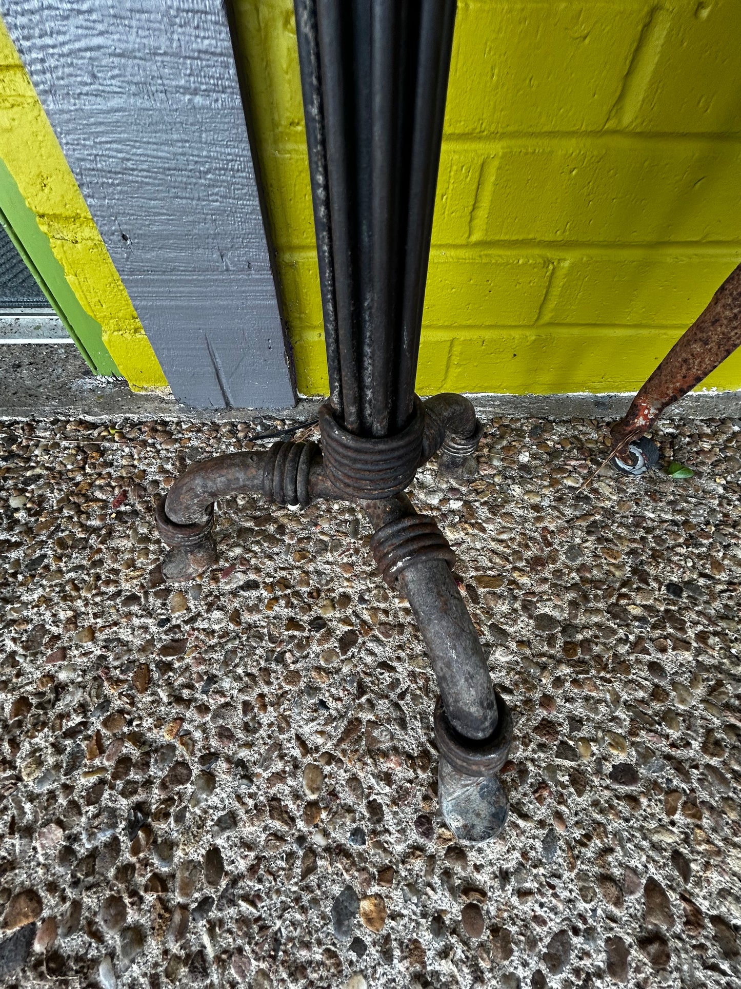 Large Vintage Wrought Iron Standing Candle Stick Holders