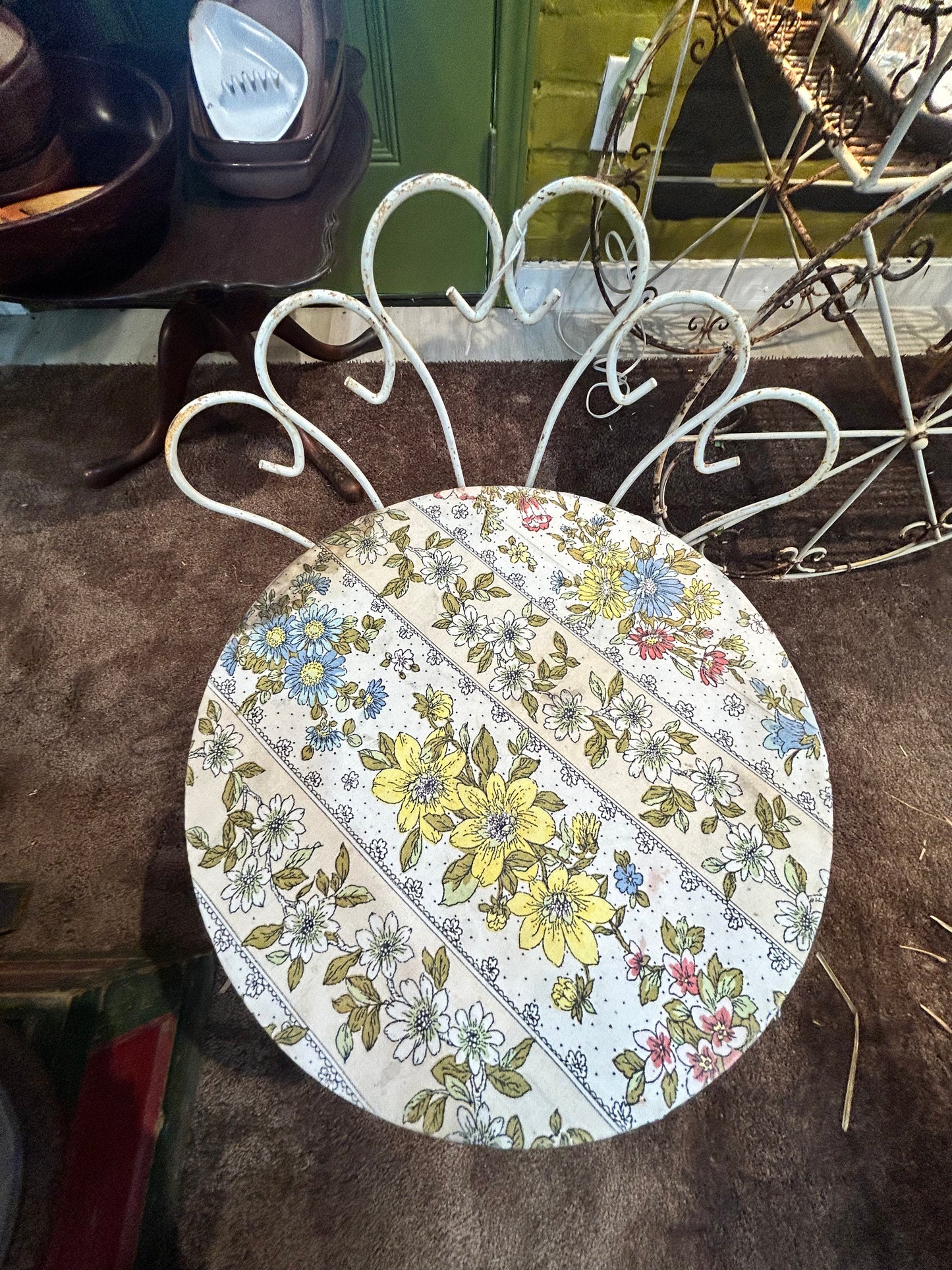 Vintage Bent Metal Vanity Chair