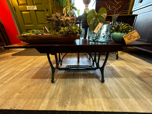 Green Cast Iron Base Coffee Table