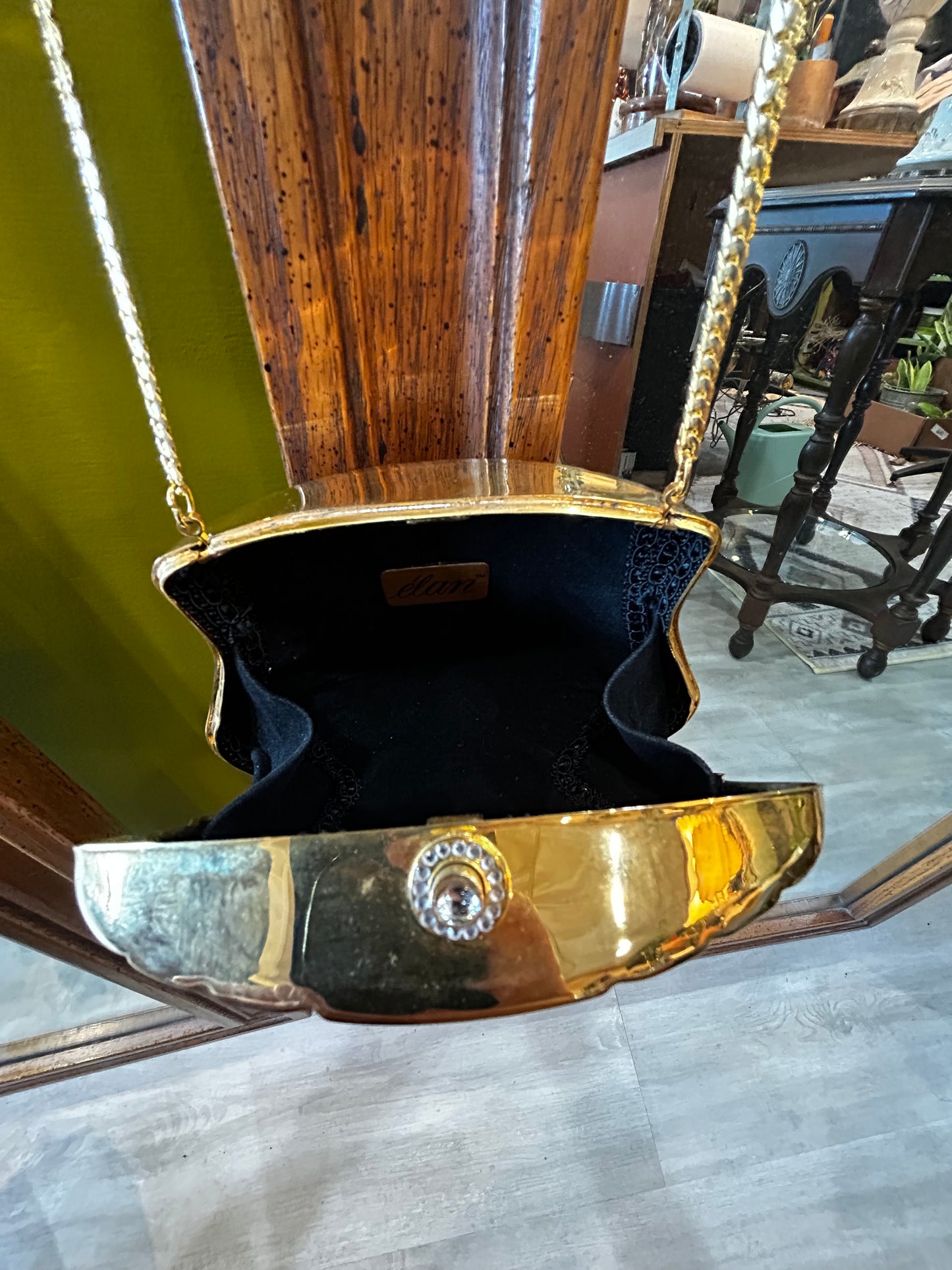 Vintage Golden Evening Bag- Golden Chain