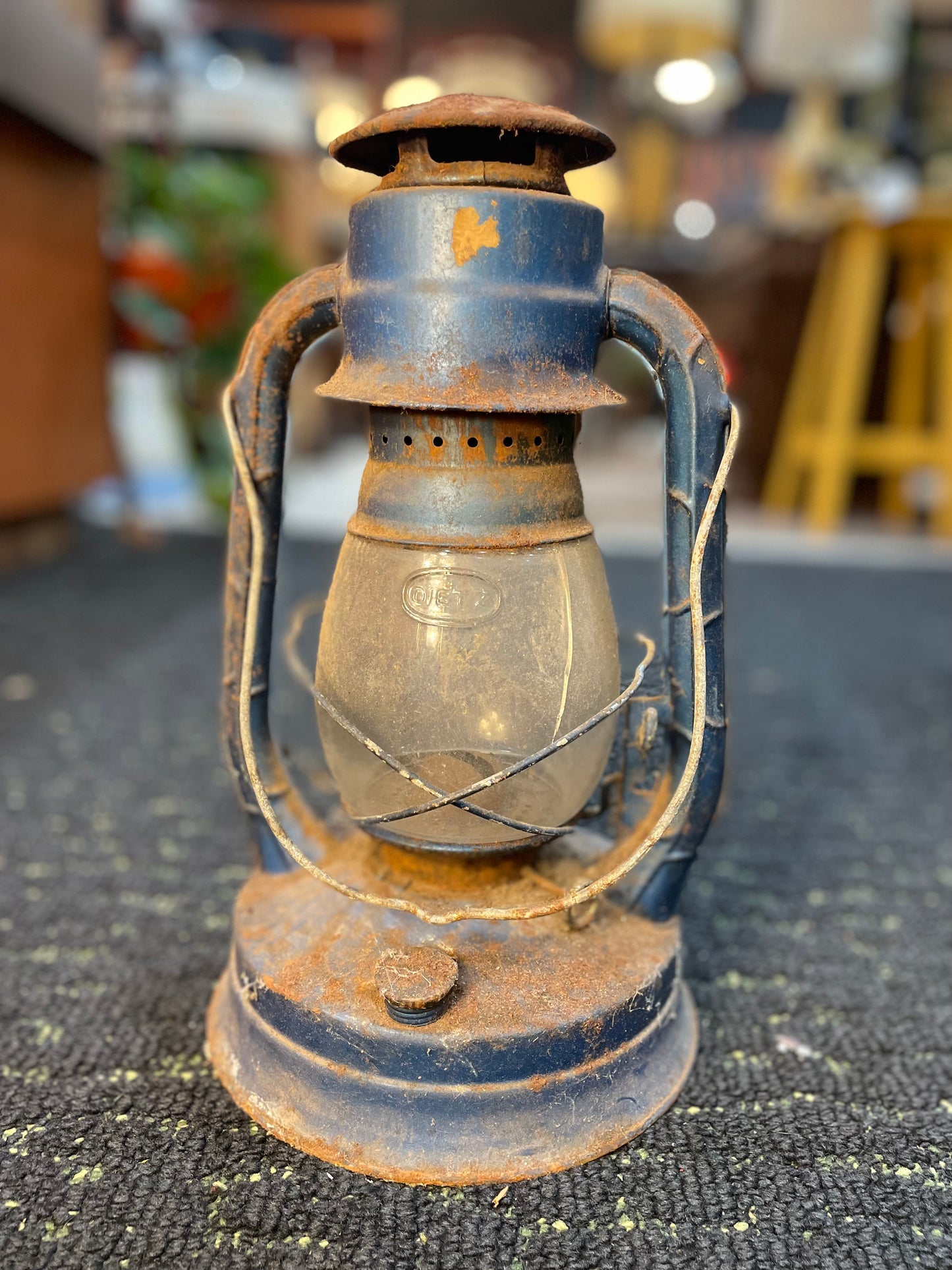 Vintage Blue Dietz No.8 Oil Lantern