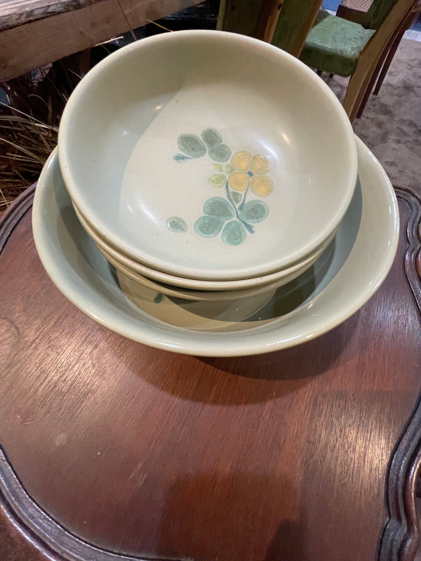 Vintage Franciscan Earthenware Pasta Bowls and Serving Bowl- Set of 4