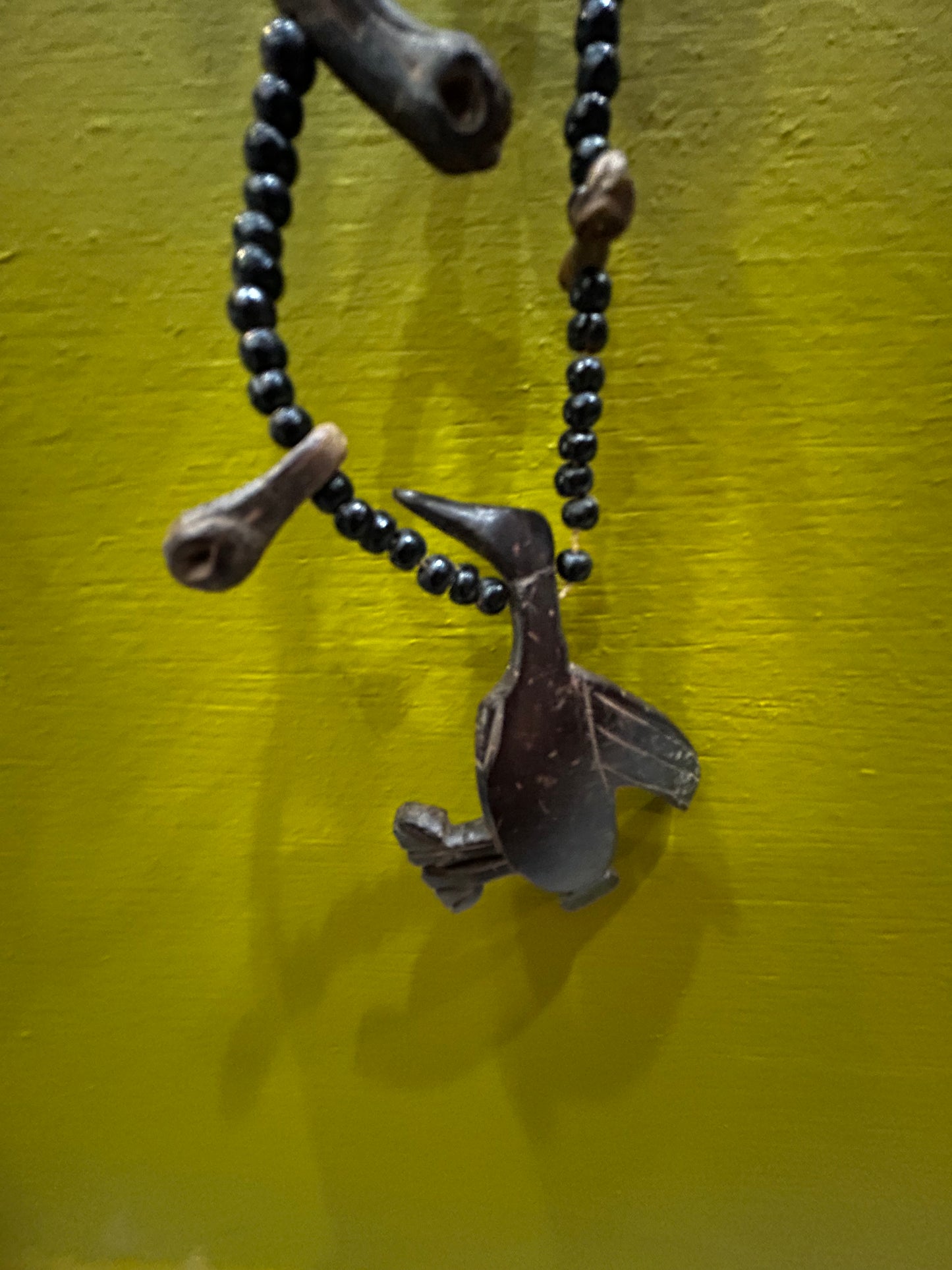 Vintage Hand Carved /Shaved Bird Fetish Necklace