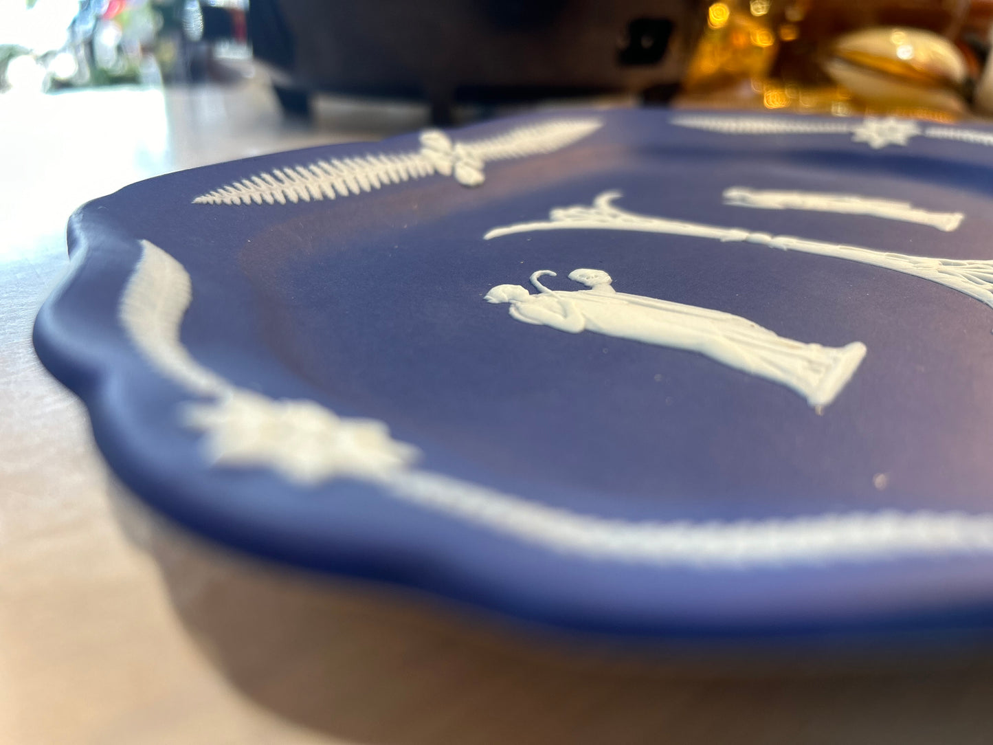 RARE Wedgewood Blue Jasperware Apollo & Terpsichore Serving Platter Circa 1890