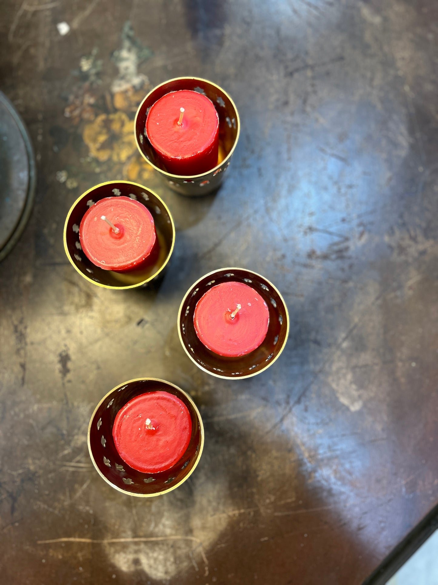 Mid Century German Brass Votive Holders- Set of 4