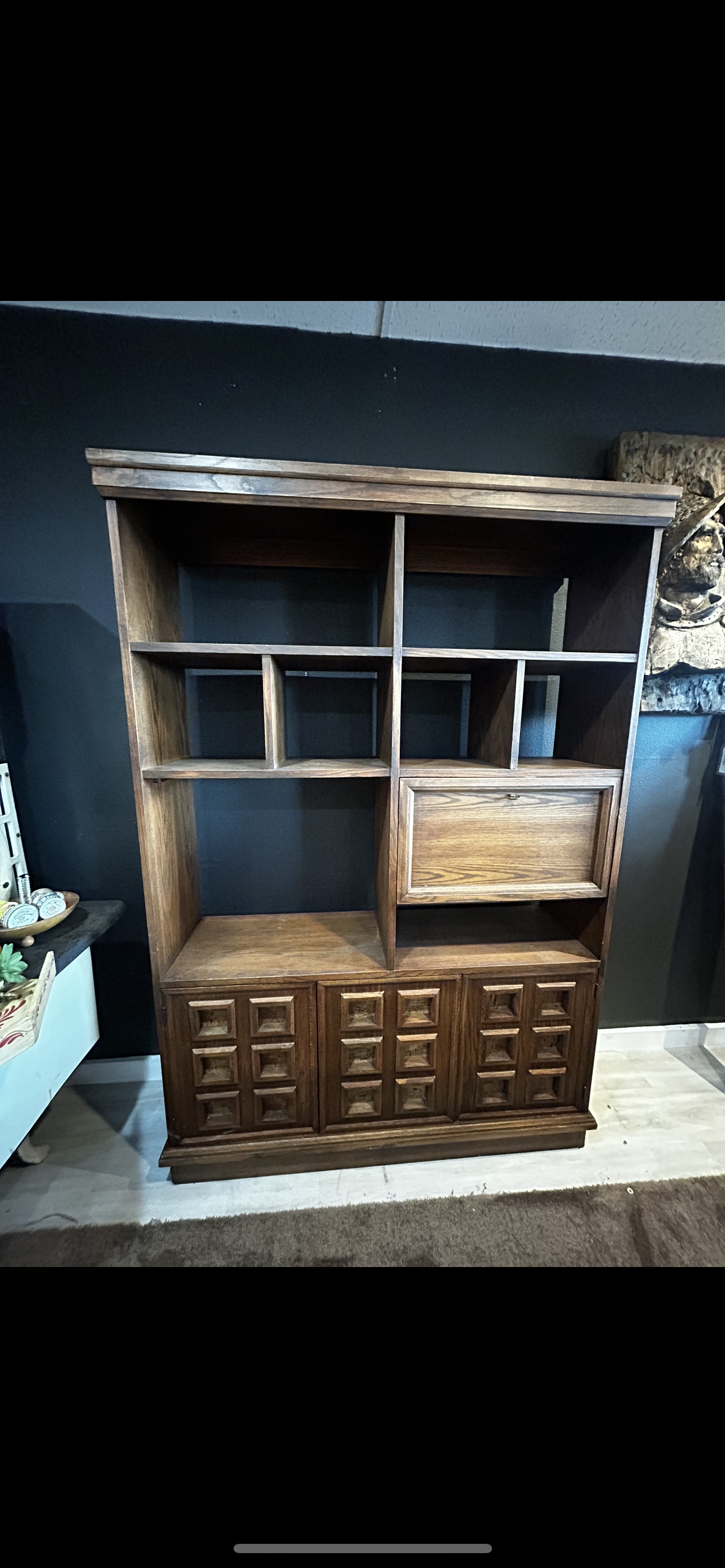 MCM Mixed Use Cabinet- Pull Down Desk/Bar Service