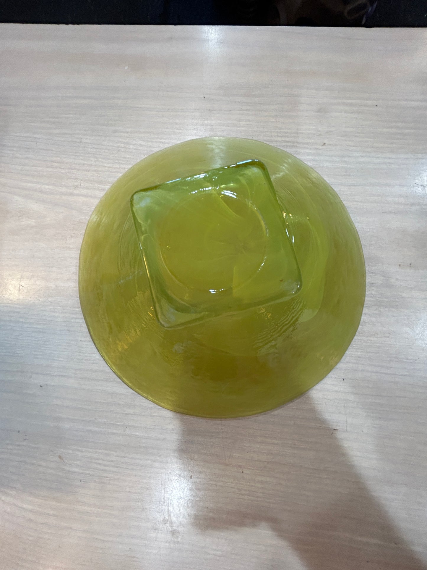 Mid Century Yellow and White Swirl Art Bowl